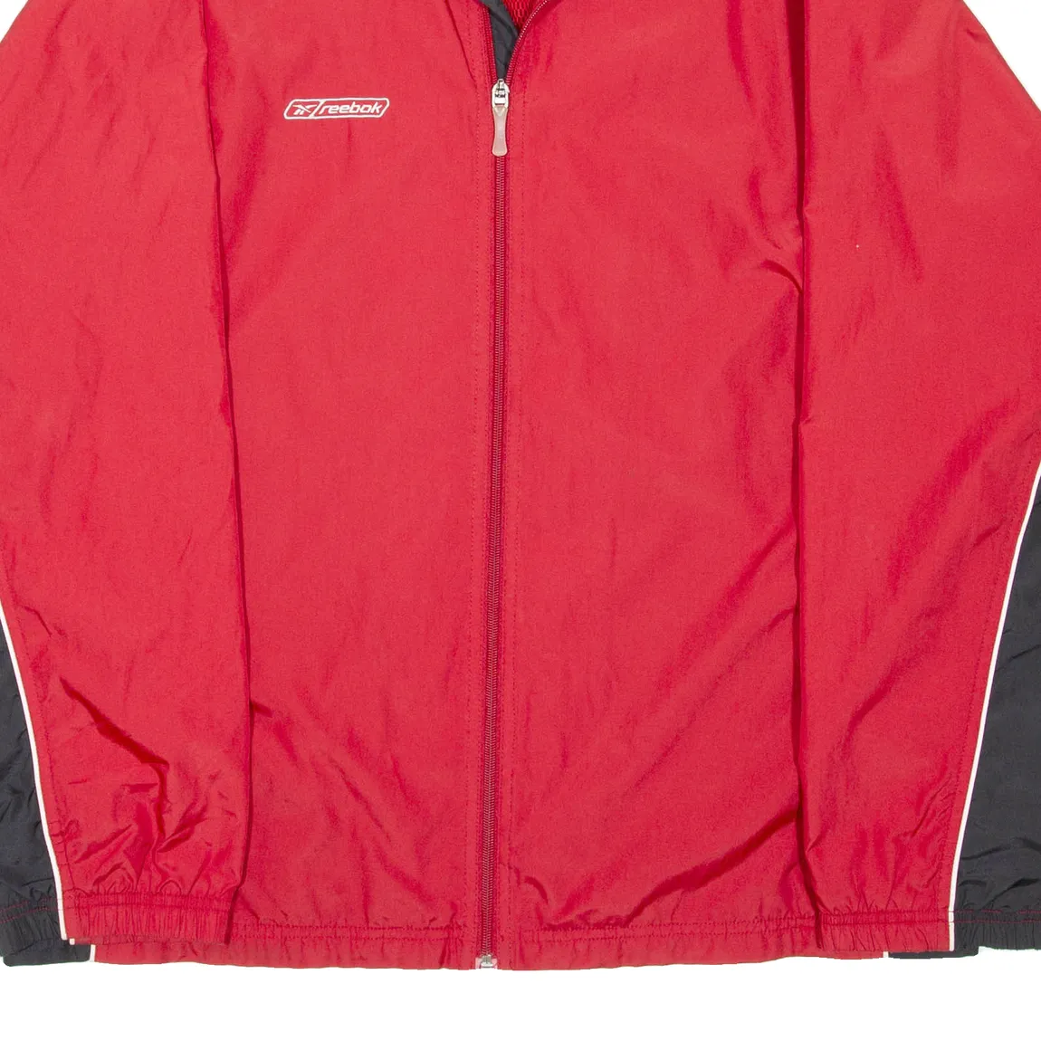 REEBOK Mens Track Jacket Red Nylon L