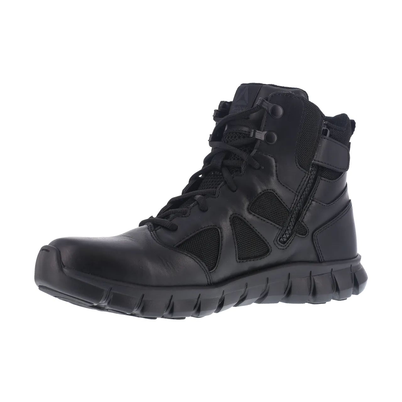 Reebok Women's 6" Sublite Cushion Tactical Boot with Side Zipper Black 