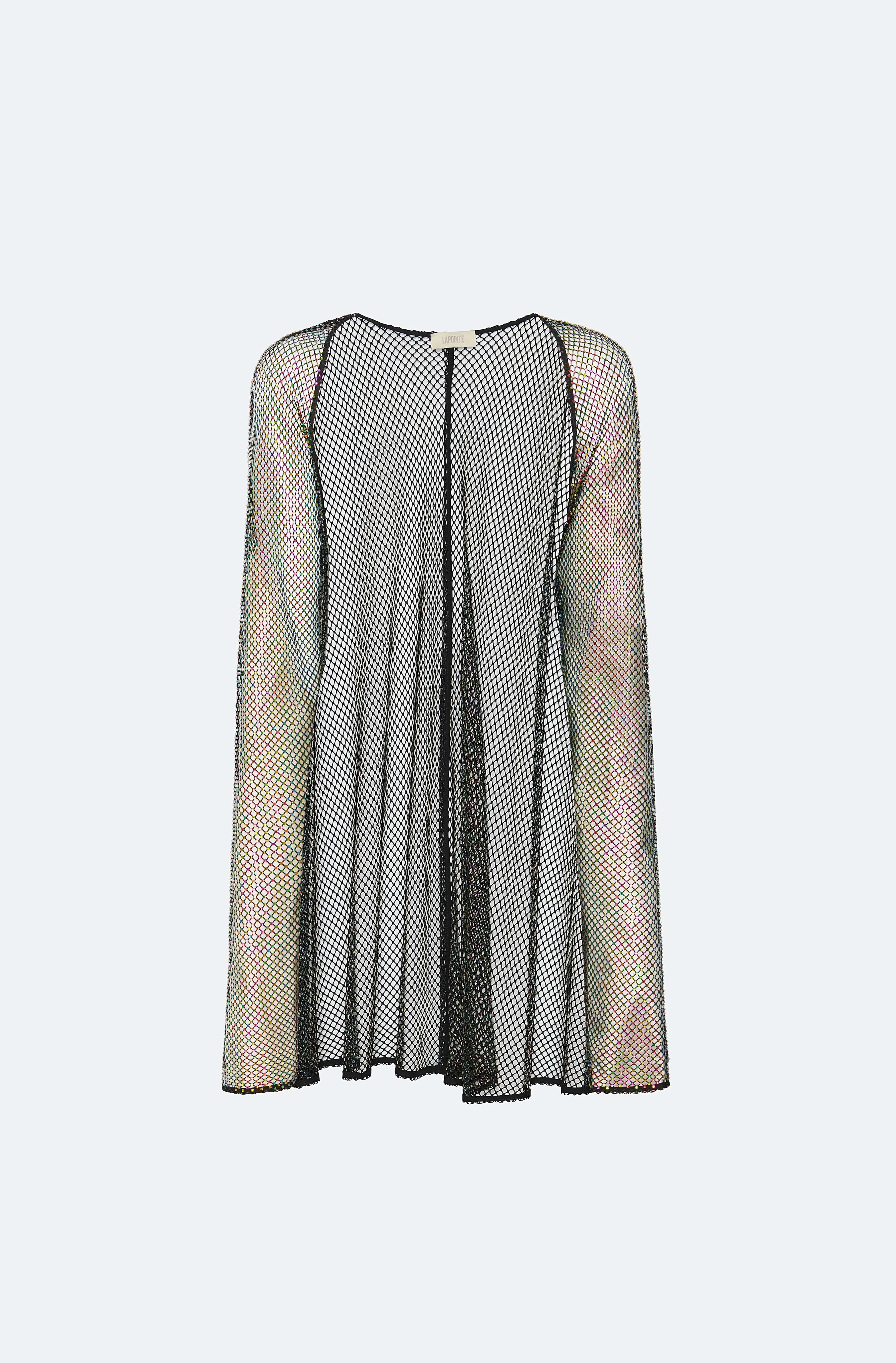 Rhinestone Mesh Short Caftan