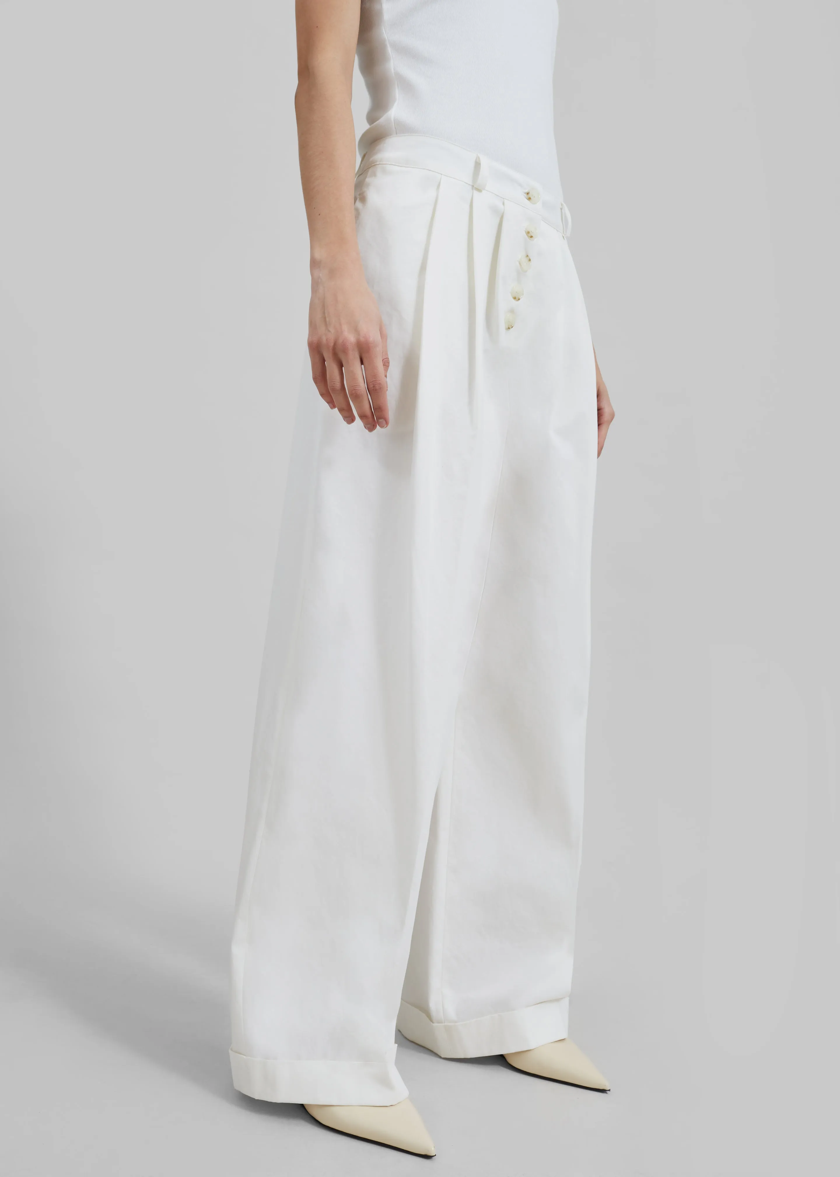 Rhys Pleated Trousers - White