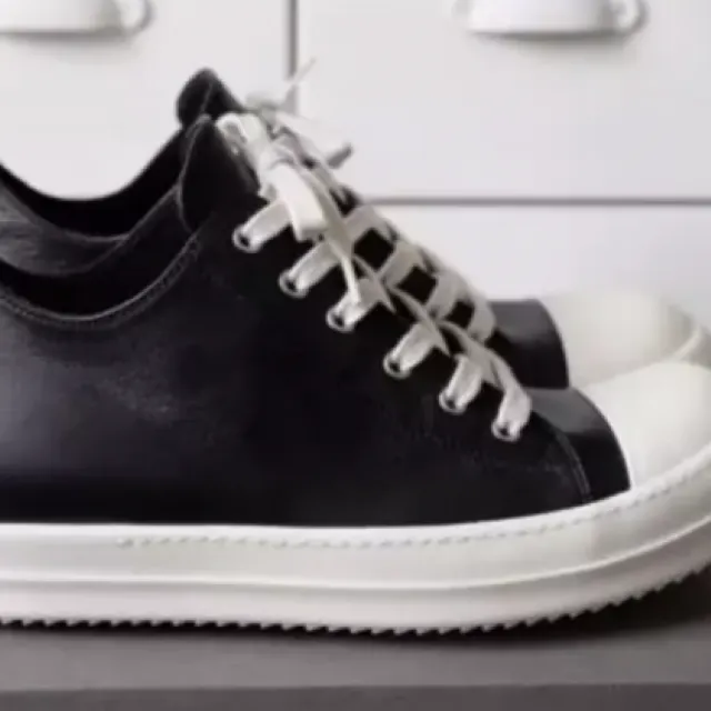 Rick owens ramone s/s 17 mainline black leather sneakers size eu 42 / 9