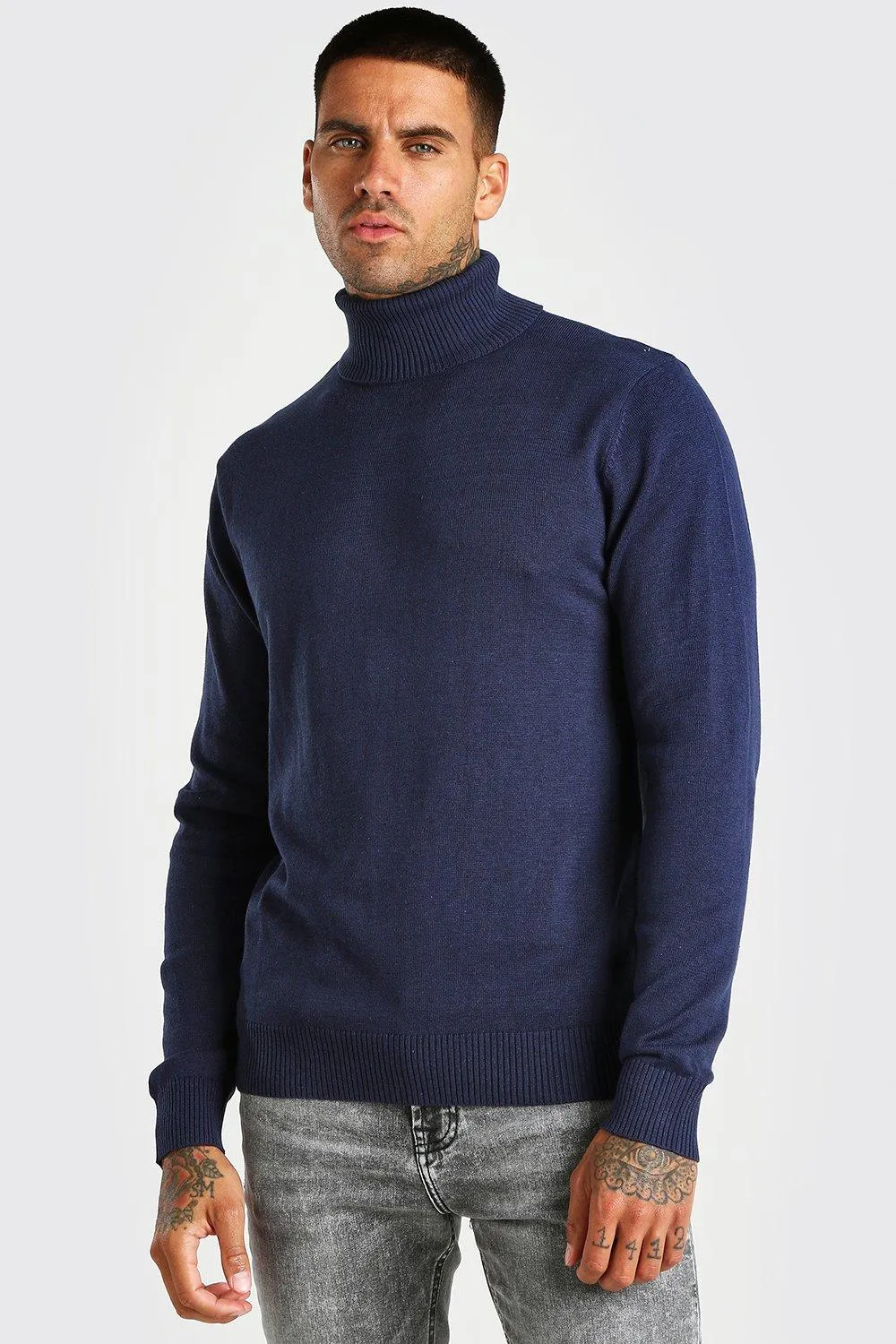 Roll Neck Jumper | boohooMAN UK