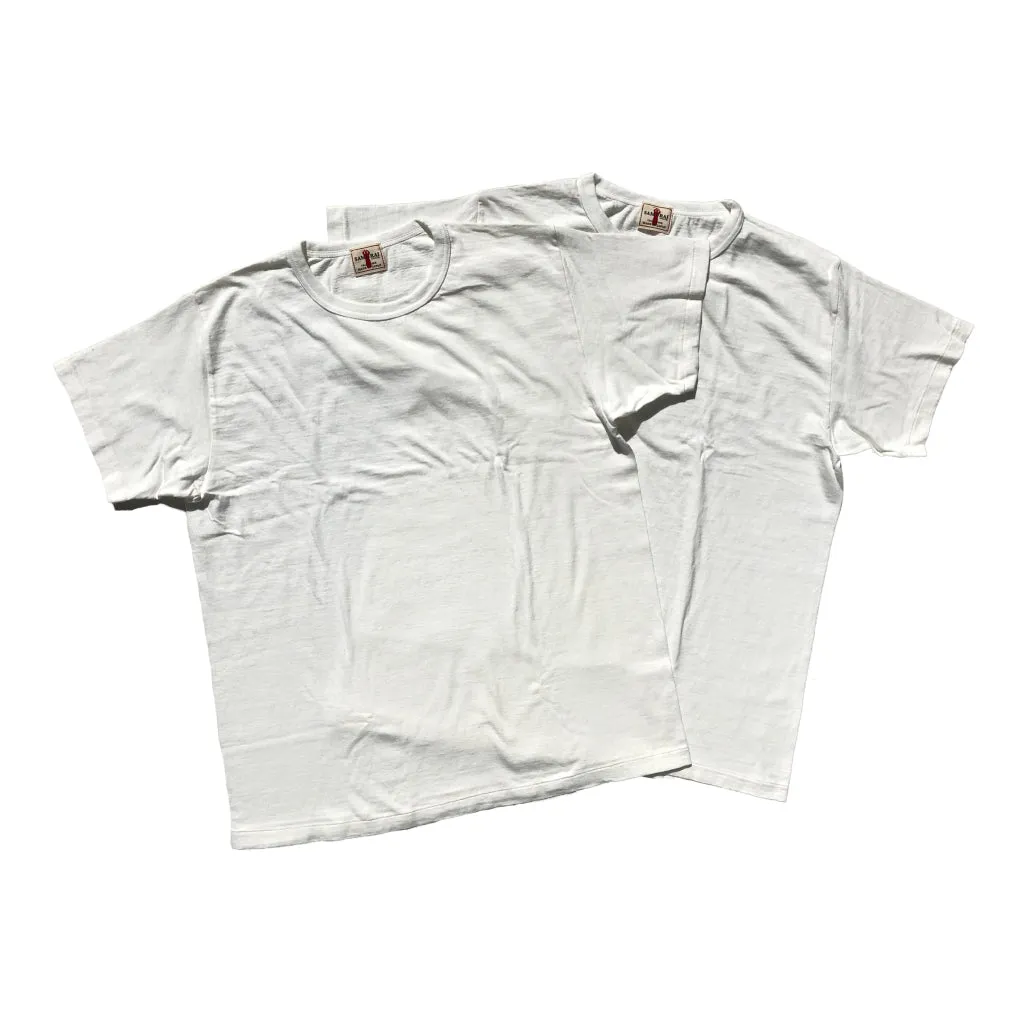 SAMURAI JEANS CREW NECK 2-PACK T-SHIRT PLAIN - White