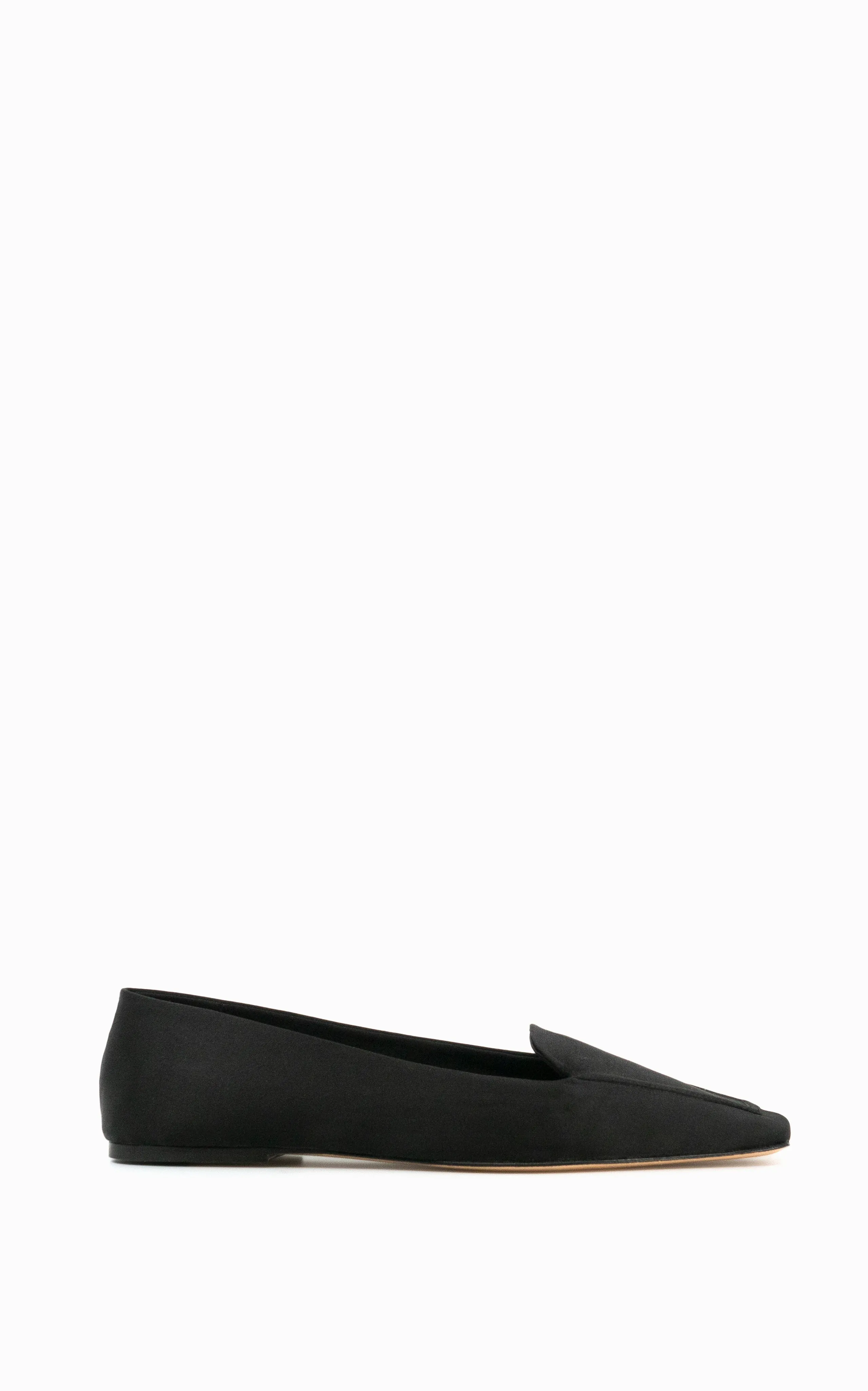 Sheath Slipper | Black Satin