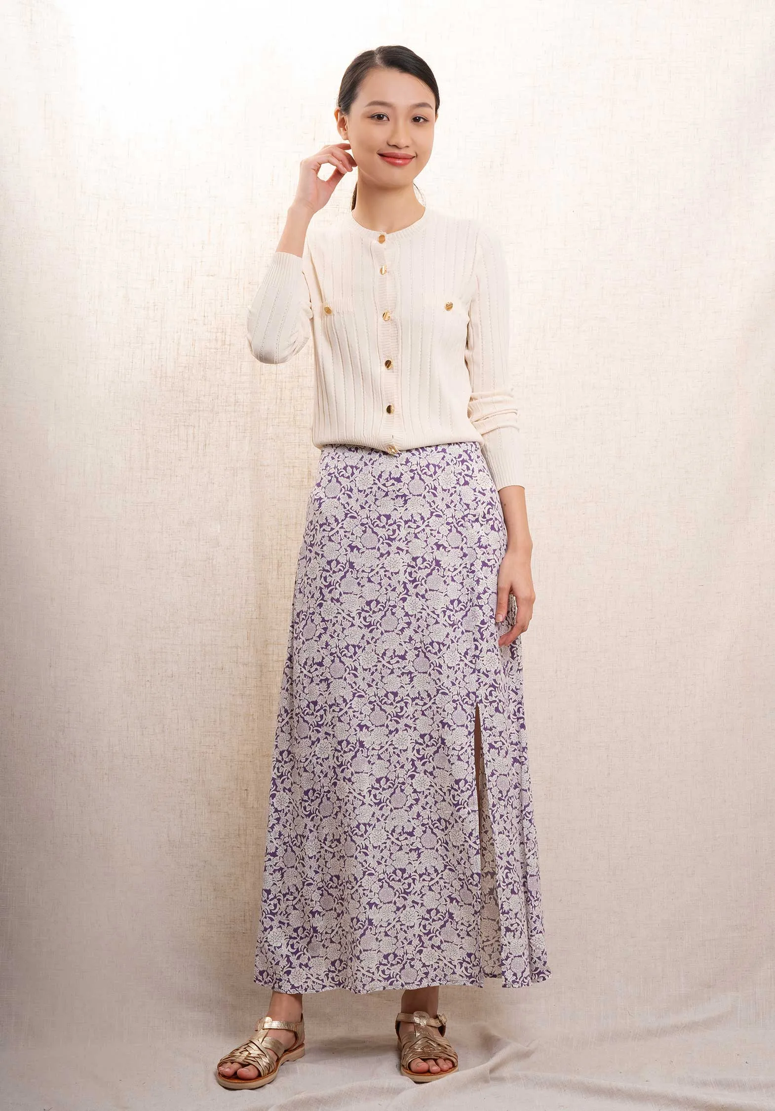 Skirt 63151 White-Plum