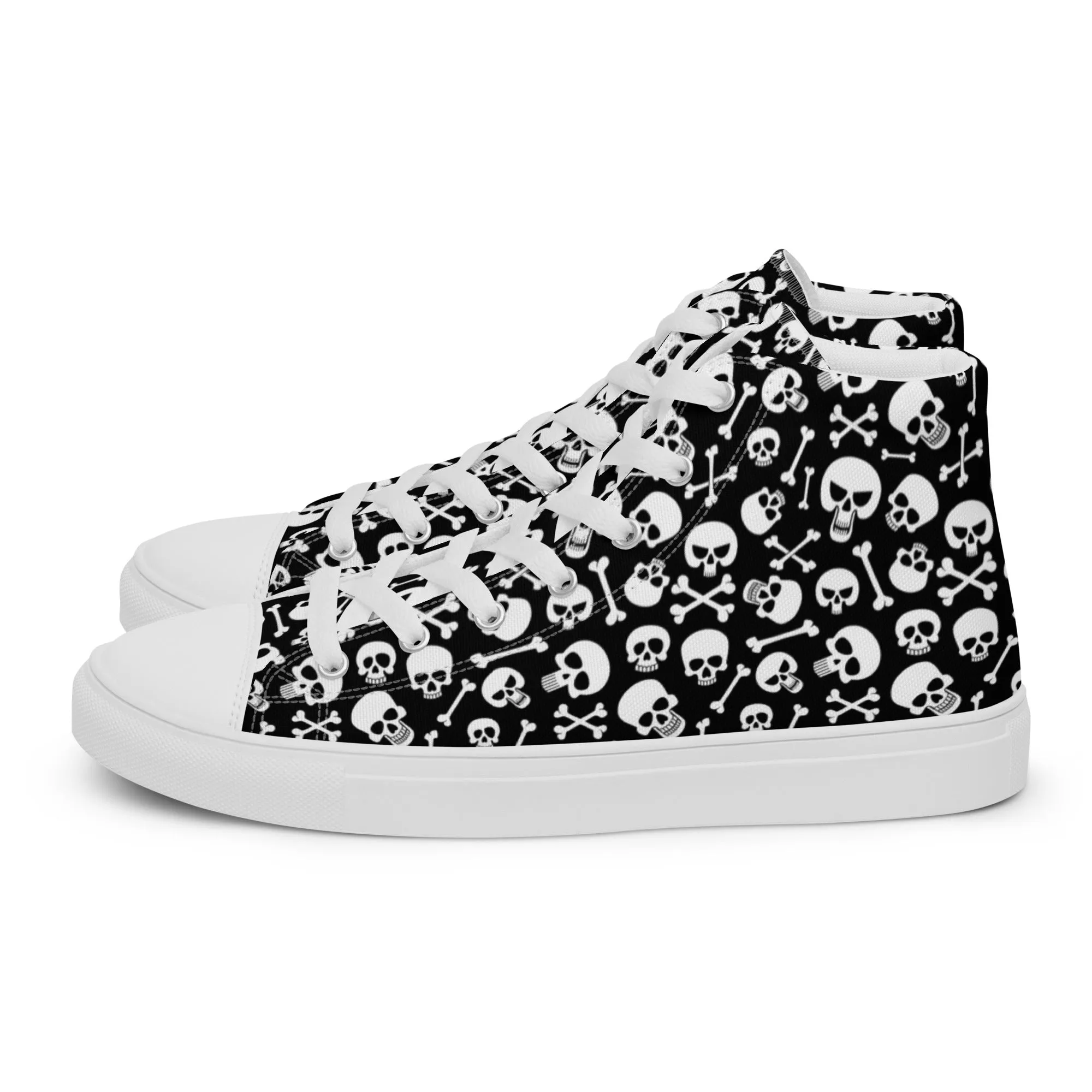 Skulls & Crossbones Women’s High Top Canvas Shoes