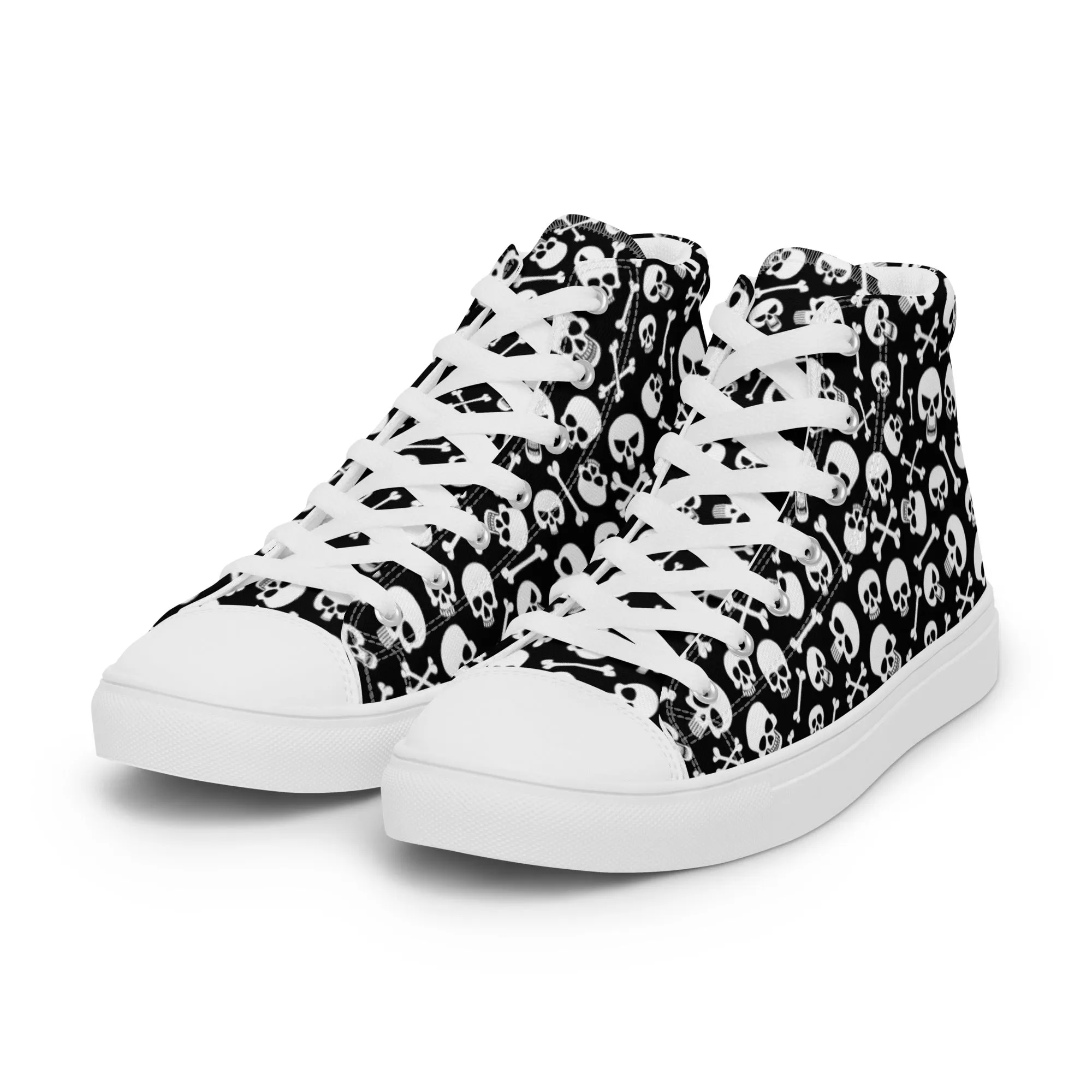 Skulls & Crossbones Women’s High Top Canvas Shoes