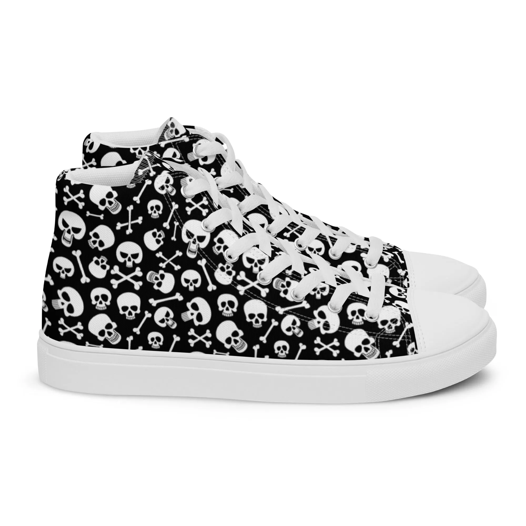 Skulls & Crossbones Women’s High Top Canvas Shoes