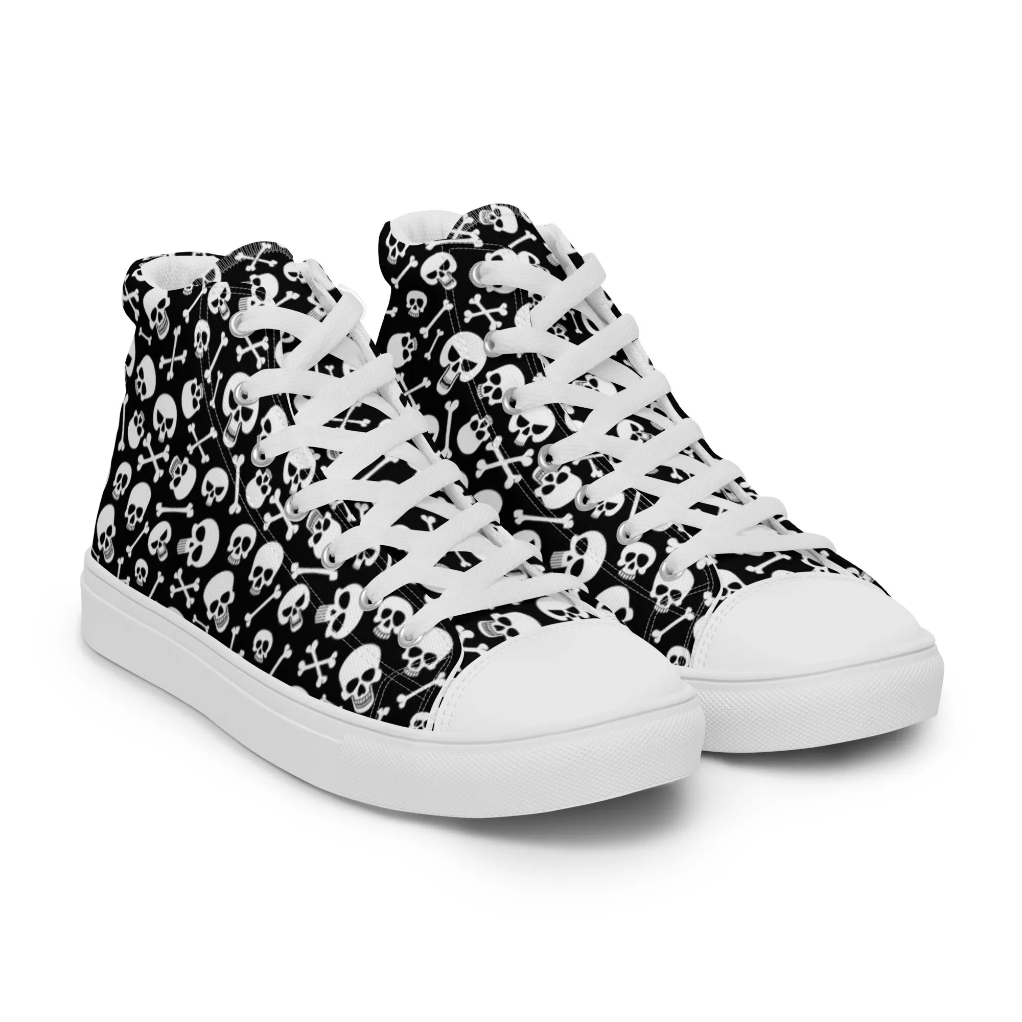 Skulls & Crossbones Women’s High Top Canvas Shoes