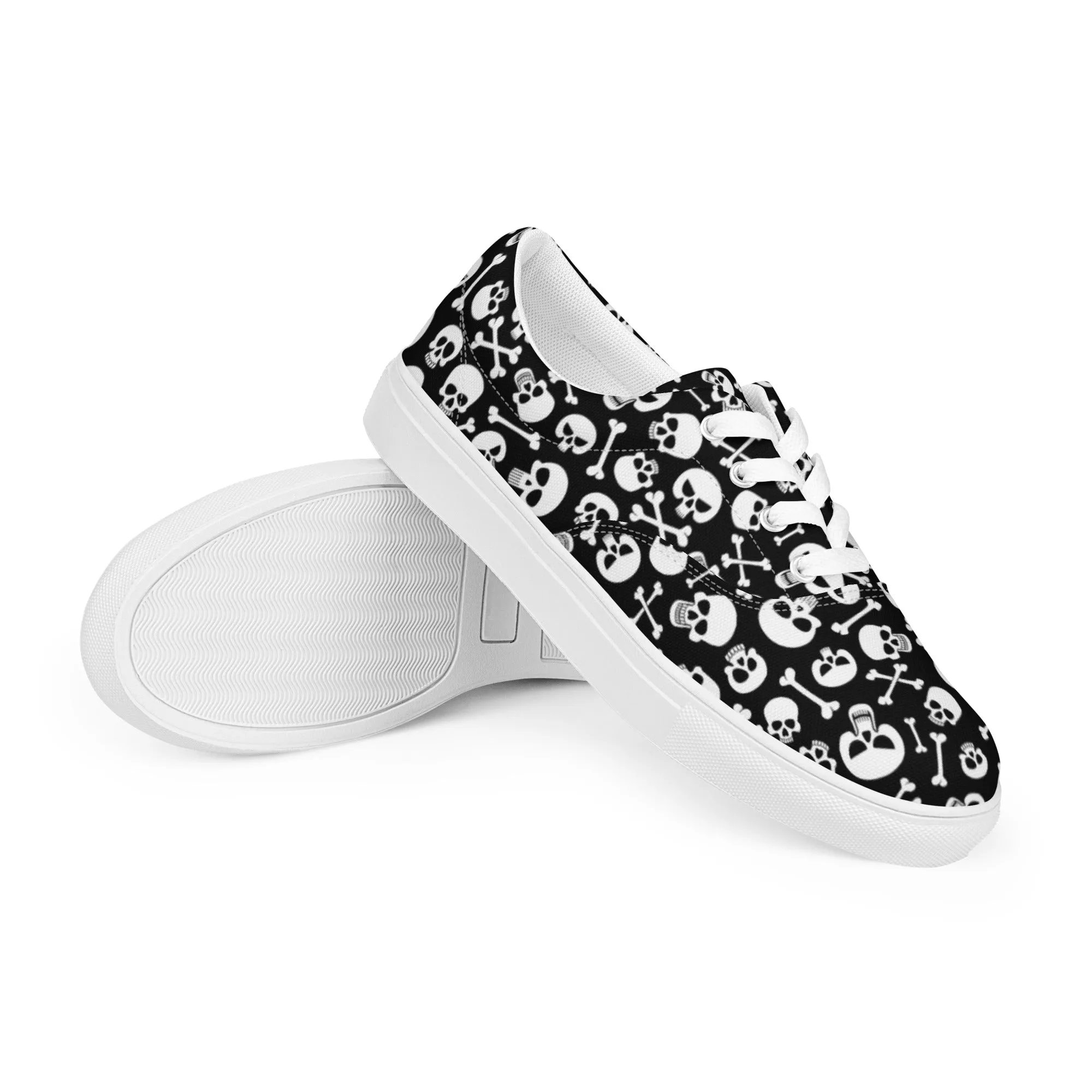 Skulls and Crossbones Men’s Lace-up Canvas Shoes