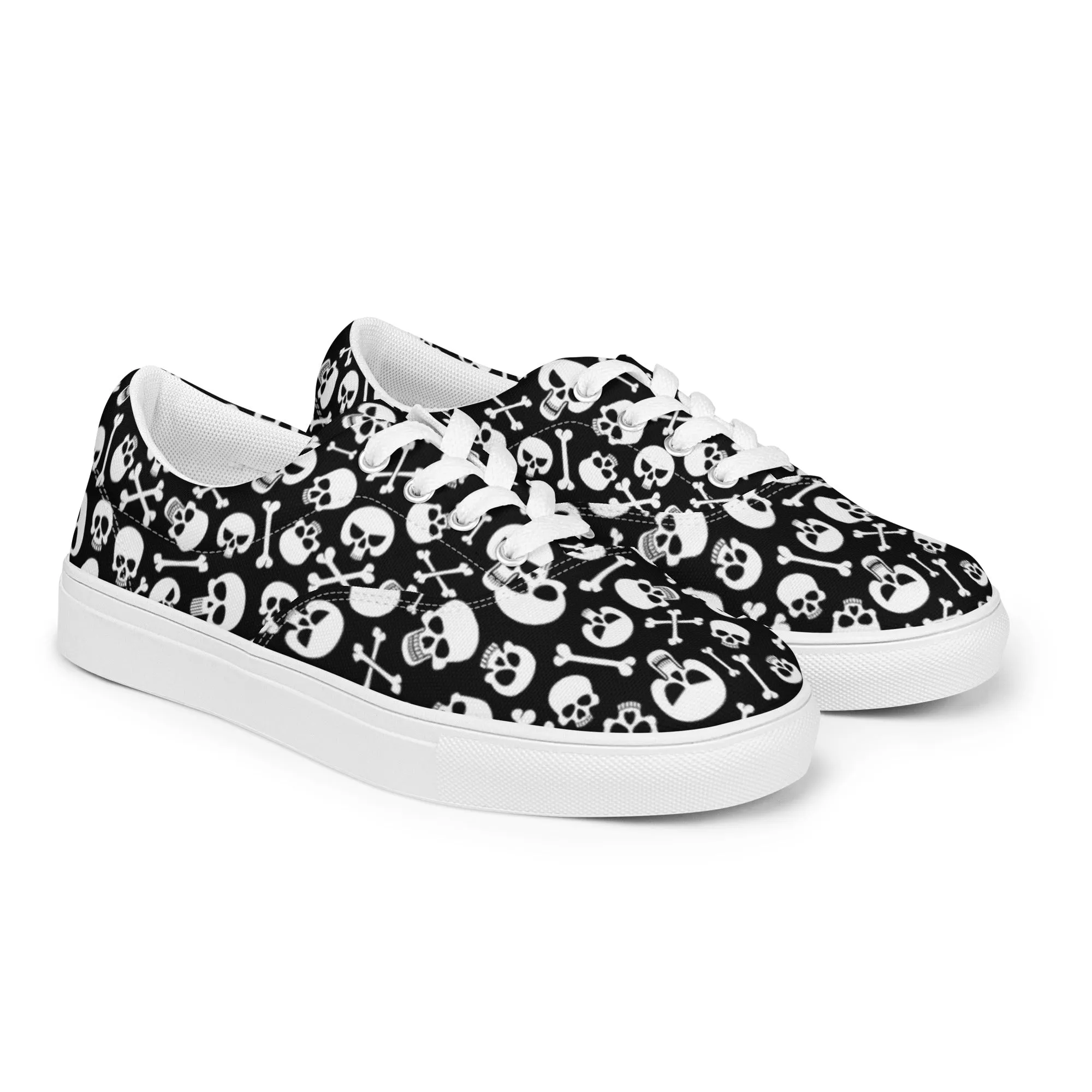 Skulls and Crossbones Men’s Lace-up Canvas Shoes