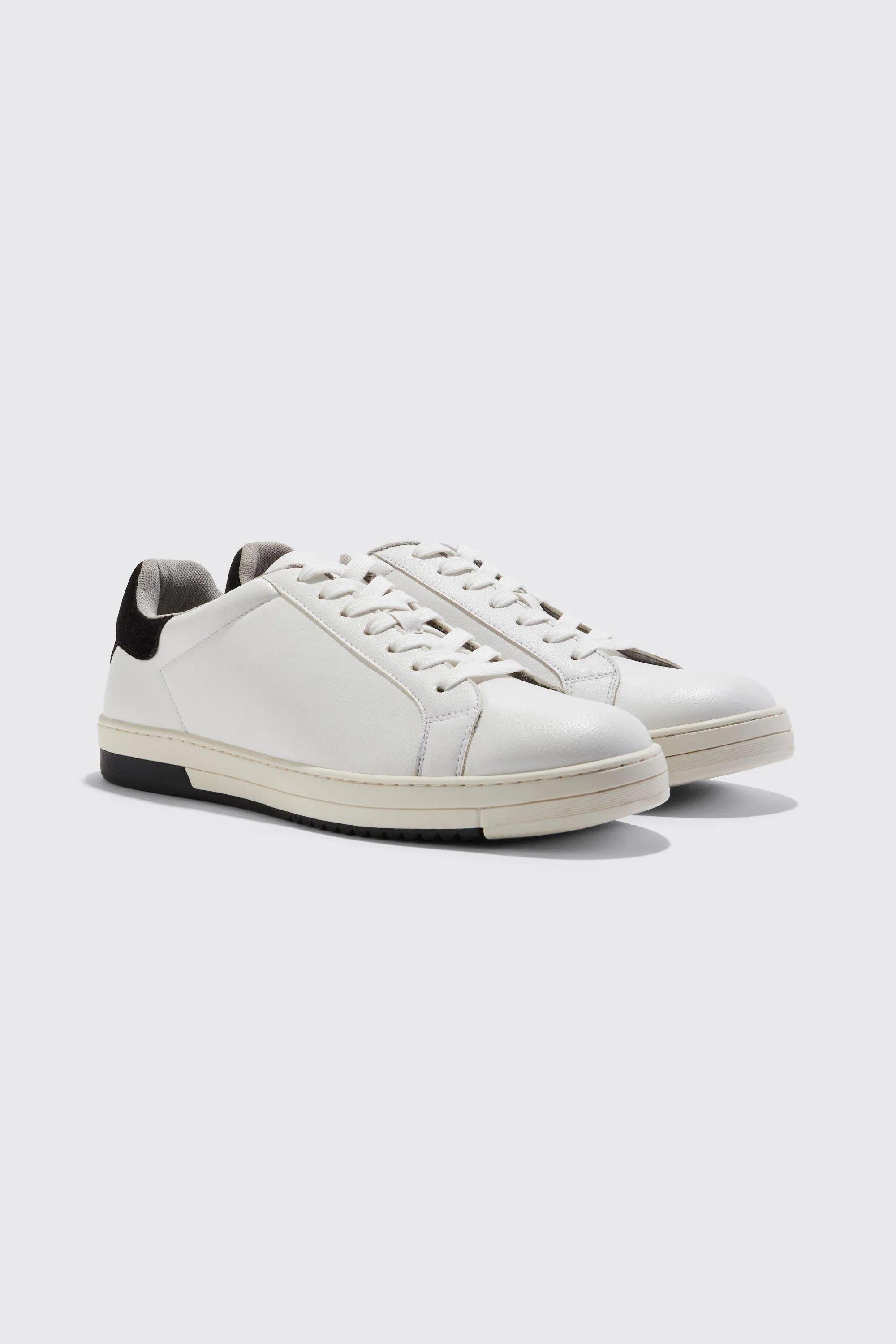 Smart Faux Leather Trainers | boohooMAN UK