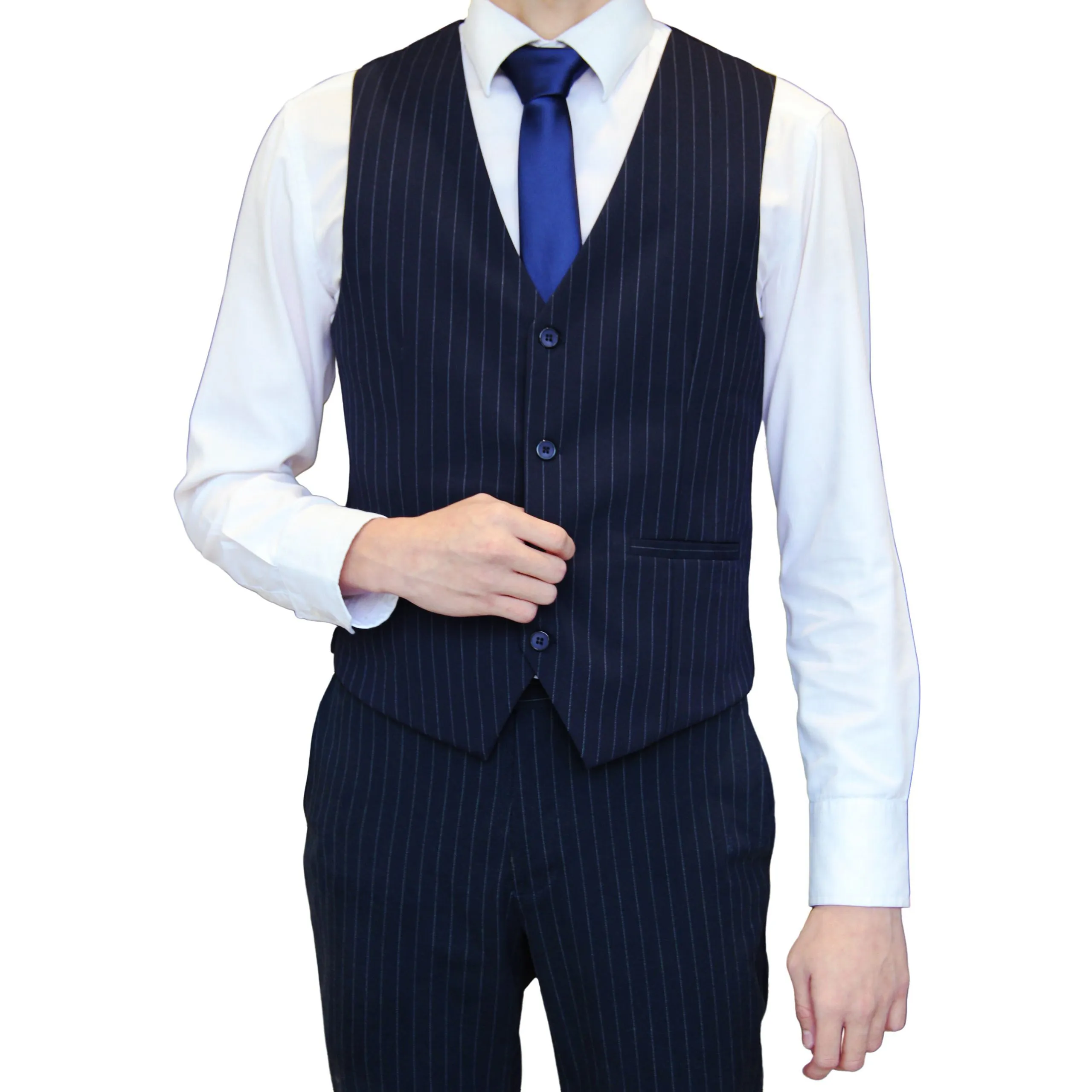 SmartMaster Skinny Fit Pattern Vest (Dark Blue)