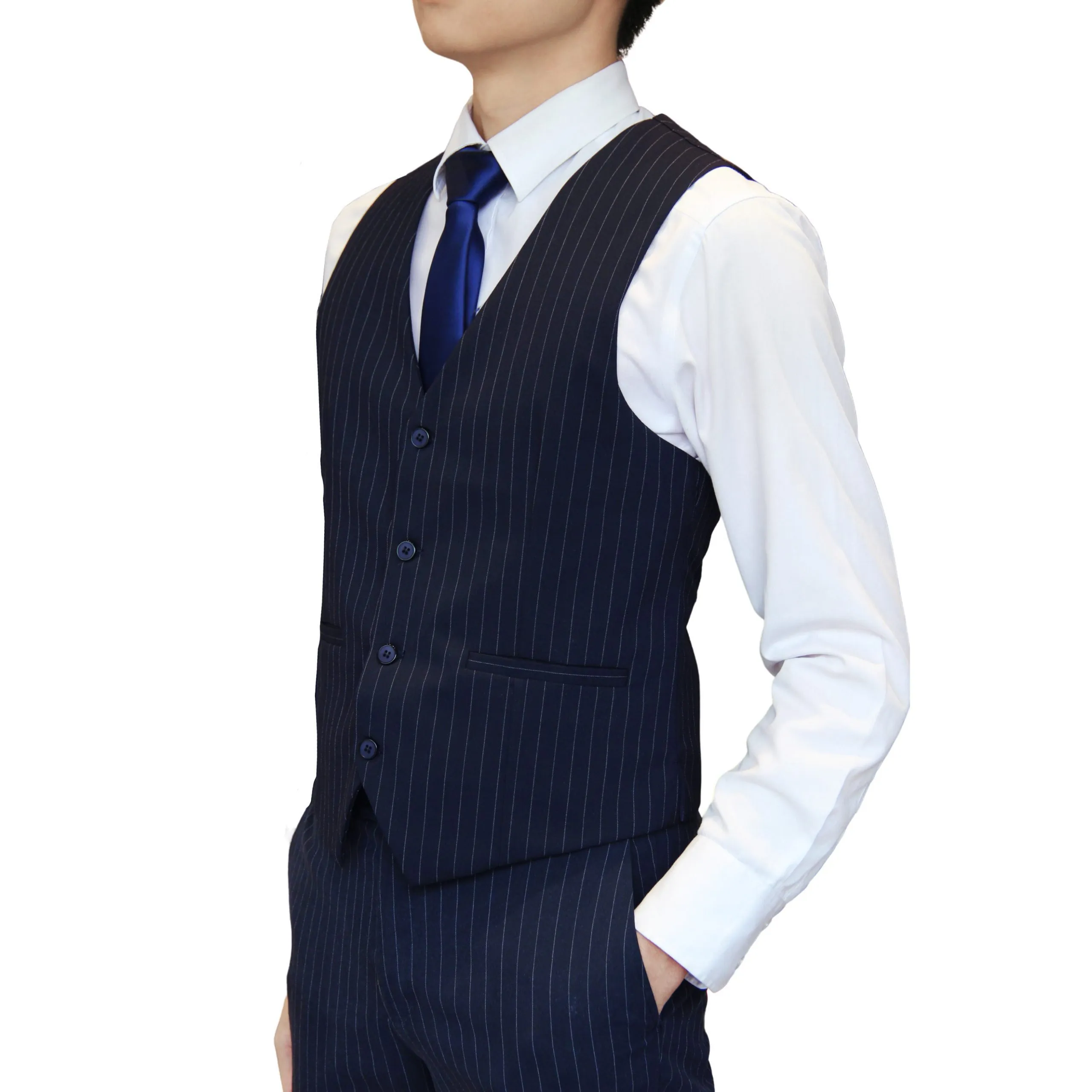 SmartMaster Skinny Fit Pattern Vest (Dark Blue)