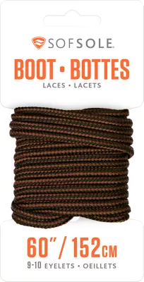 Sof Sole 60 in. Boot Laces, Black Brown