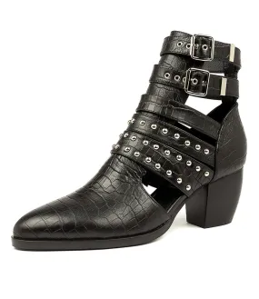 SOL SANA Willis Boot Black Croc Leather