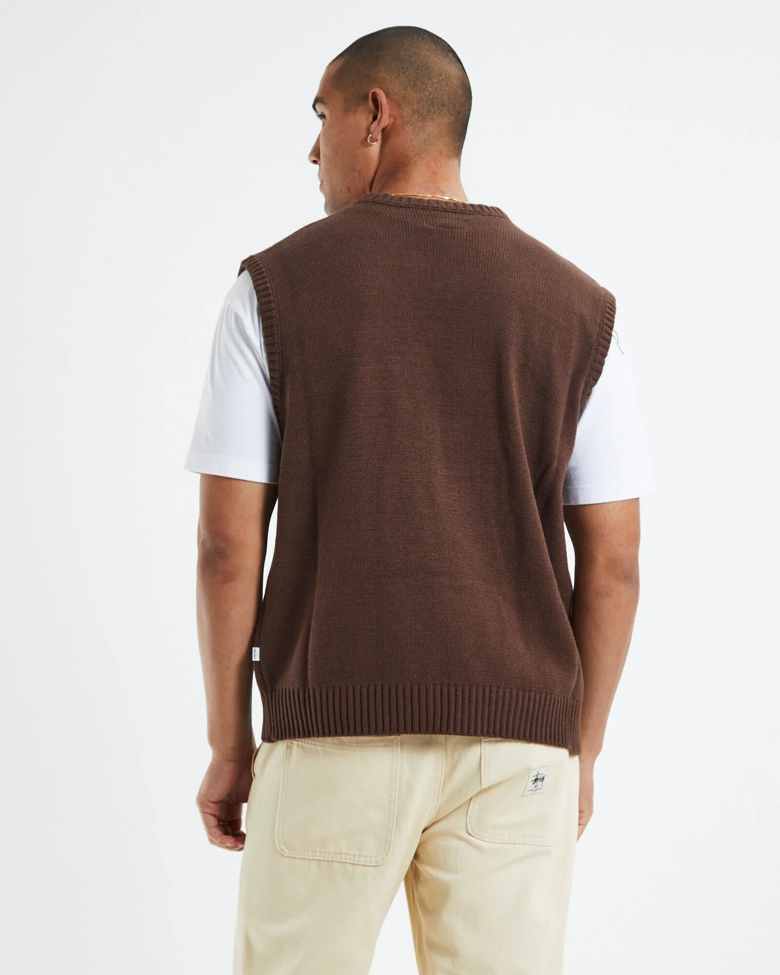 Spencer Project Knit Vest Umber Brown