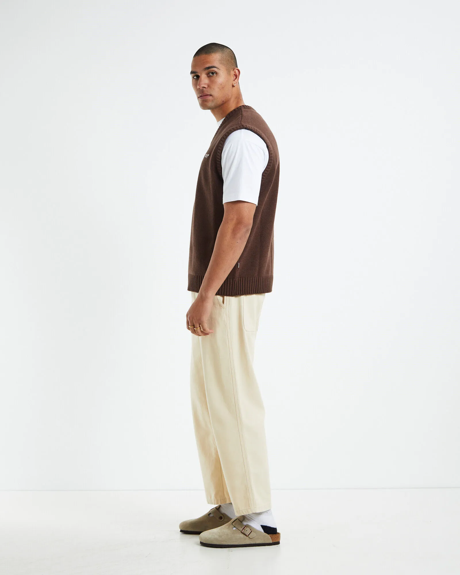 Spencer Project Knit Vest Umber Brown