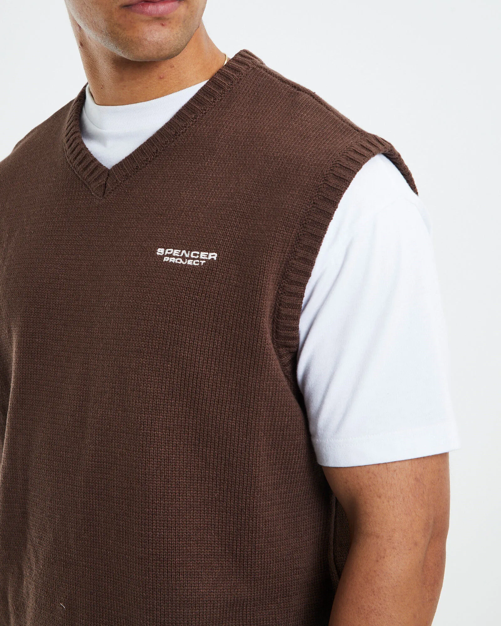 Spencer Project Knit Vest Umber Brown