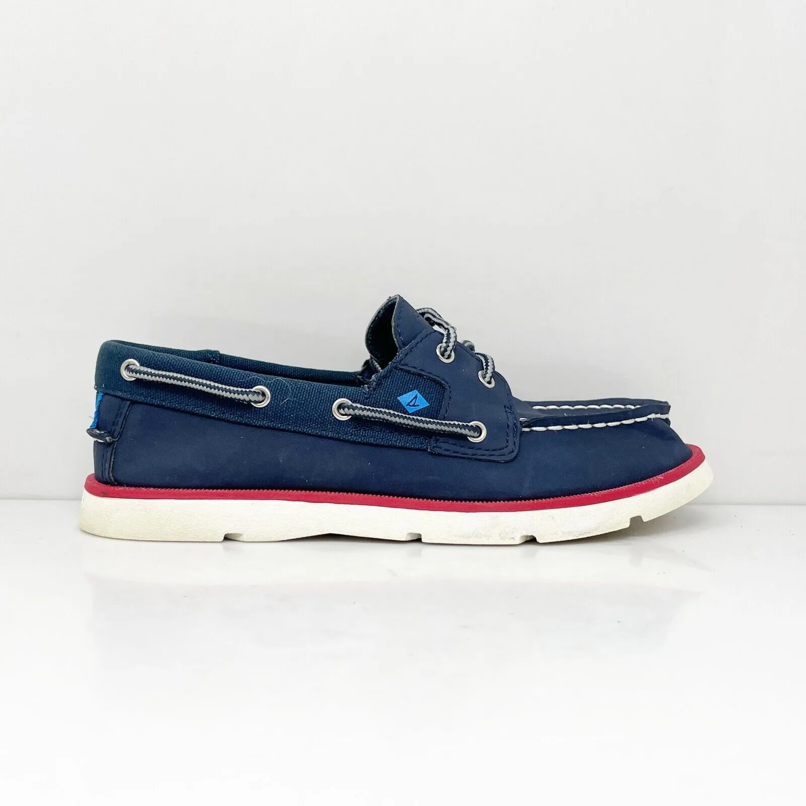 Sperry Boys Leeward Sport SCK258478 Blue Lace Up Low Top Boat Shoes Size 3.5M