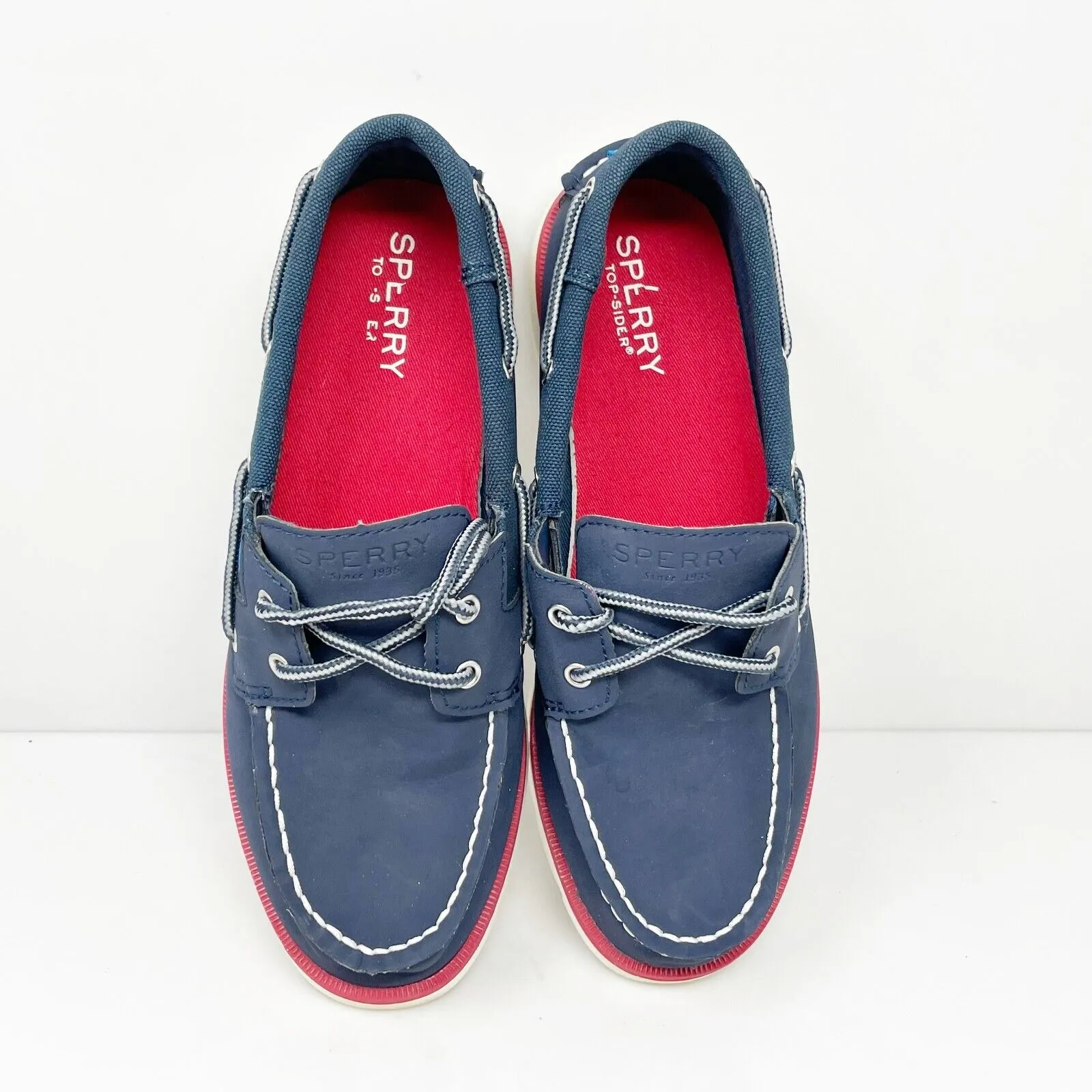 Sperry Boys Leeward Sport SCK258478 Blue Lace Up Low Top Boat Shoes Size 3.5M