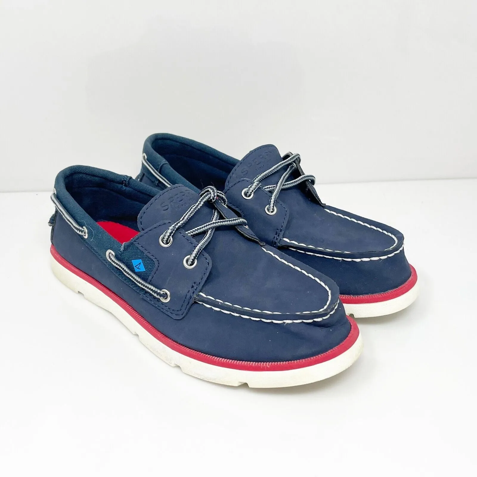 Sperry Boys Leeward Sport SCK258478 Blue Lace Up Low Top Boat Shoes Size 3.5M