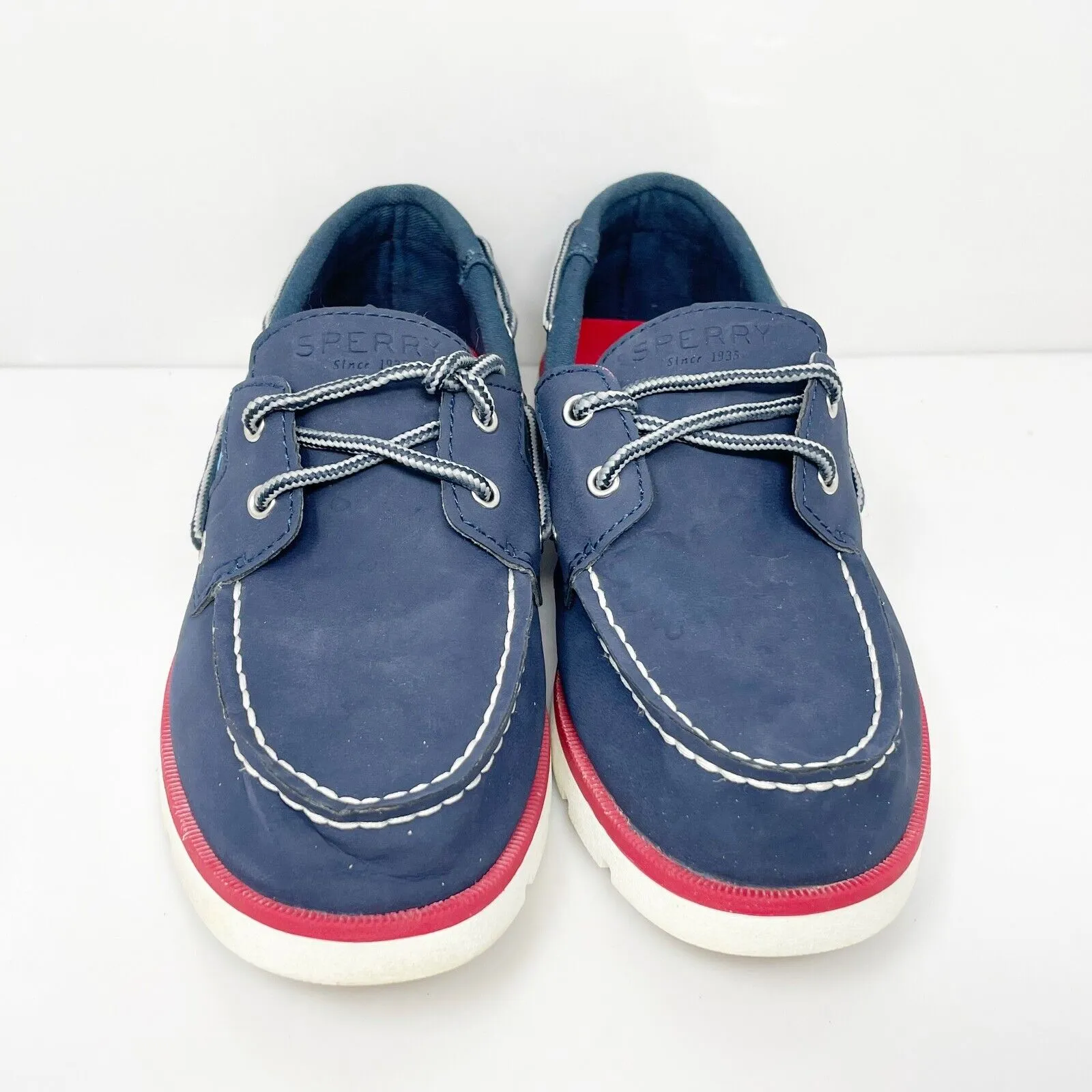 Sperry Boys Leeward Sport SCK258478 Blue Lace Up Low Top Boat Shoes Size 3.5M