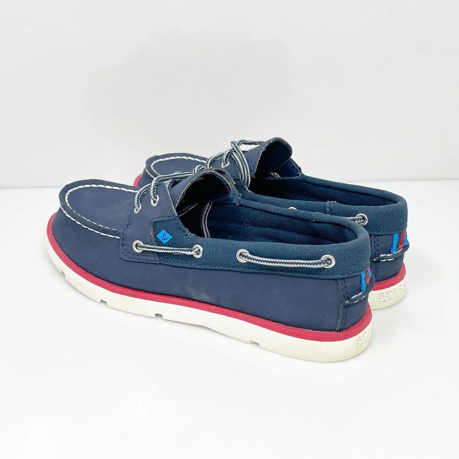 Sperry Boys Leeward Sport SCK258478 Blue Lace Up Low Top Boat Shoes Size 3.5M