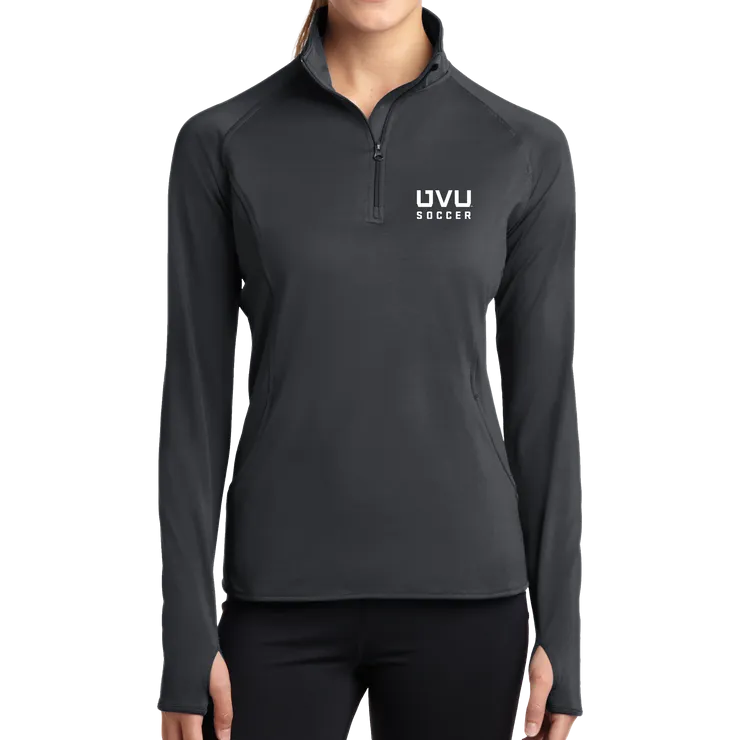 Sport-Tek Ladies Sport-Wick Stretch 1/2-Zip Pullover - UVU Soccer