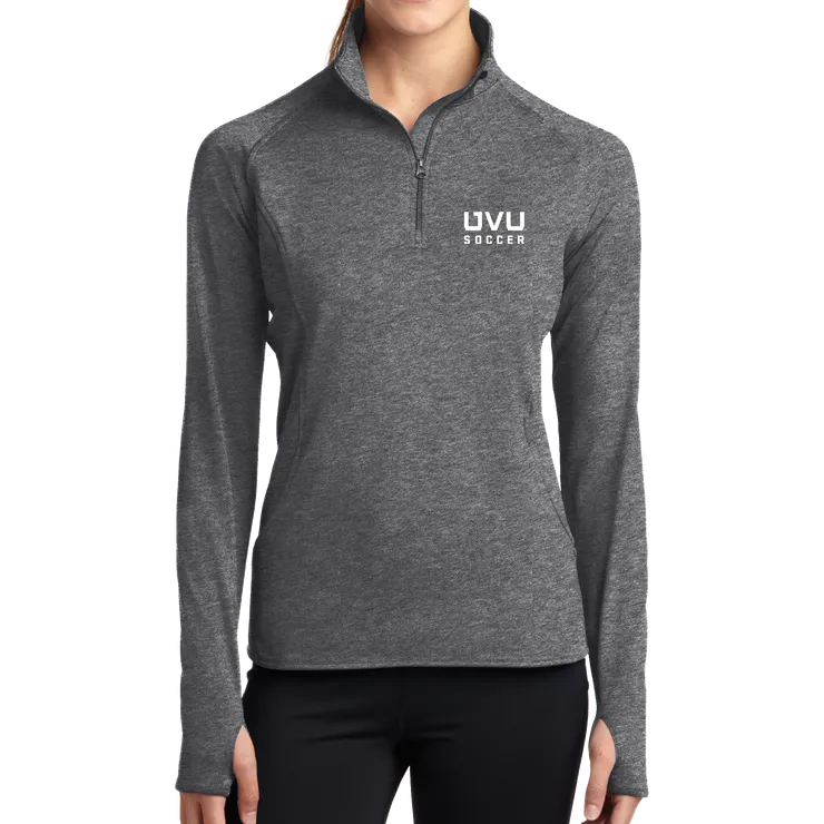 Sport-Tek Ladies Sport-Wick Stretch 1/2-Zip Pullover - UVU Soccer