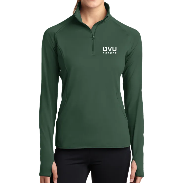 Sport-Tek Ladies Sport-Wick Stretch 1/2-Zip Pullover - UVU Soccer