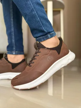 Sporty Brown Lightweight Walking Shoes