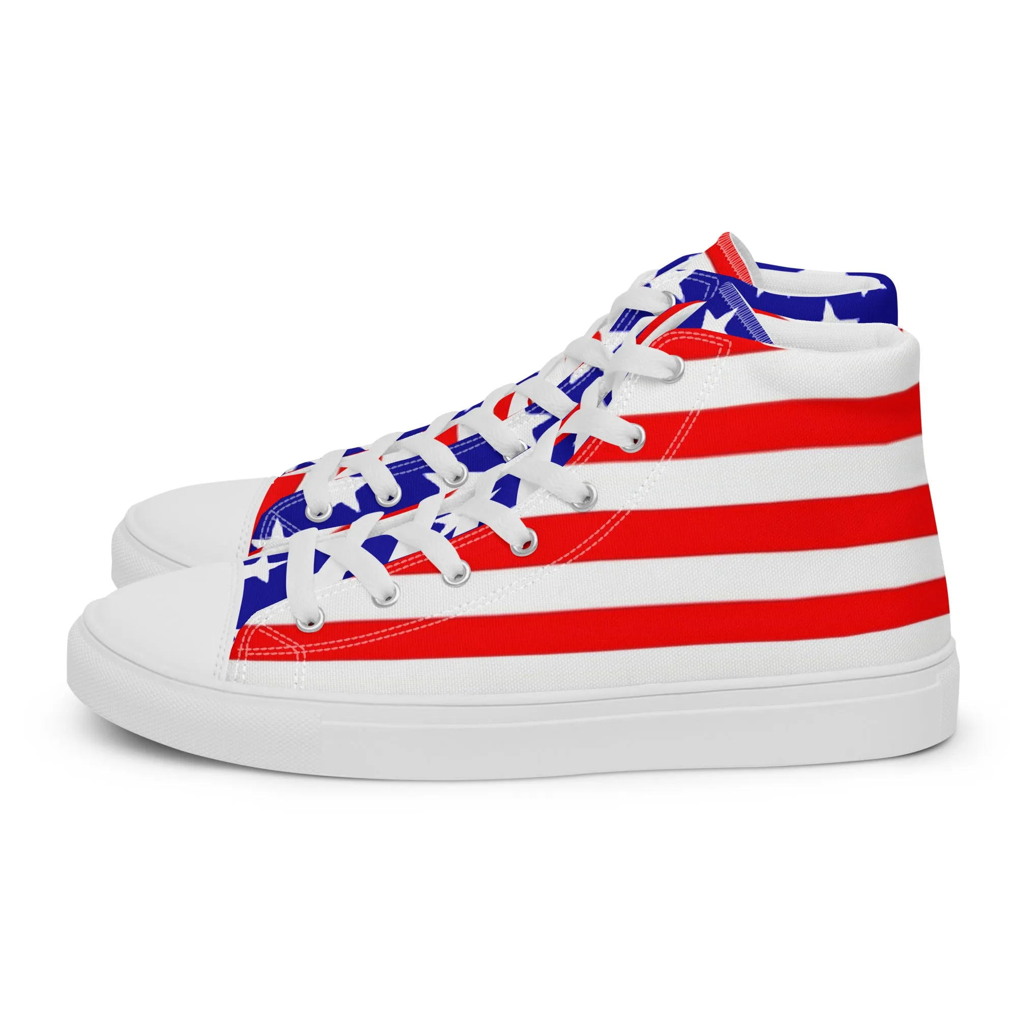 Stars and Stripes Men’s High Top Canvas Shoes