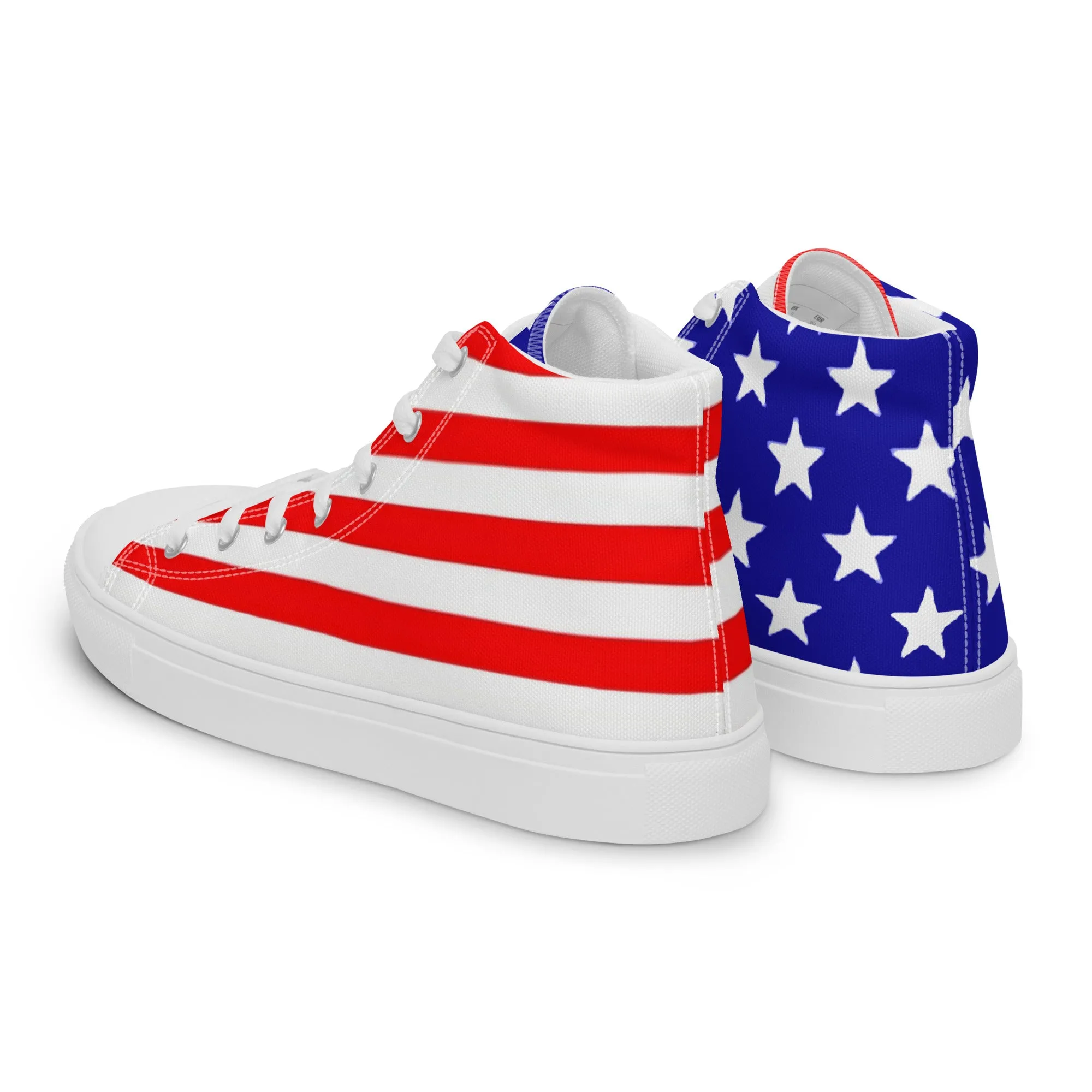 Stars and Stripes Men’s High Top Canvas Shoes