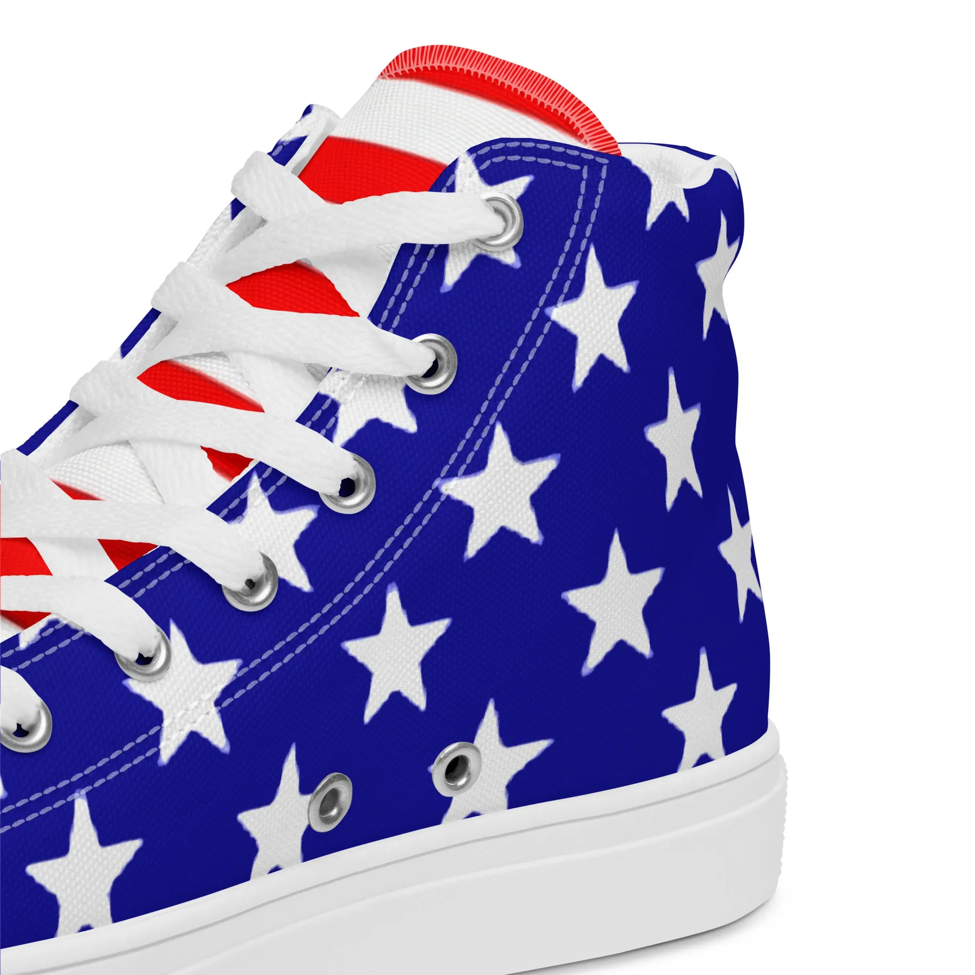 Stars and Stripes Women’s High Top Canvas Shoes