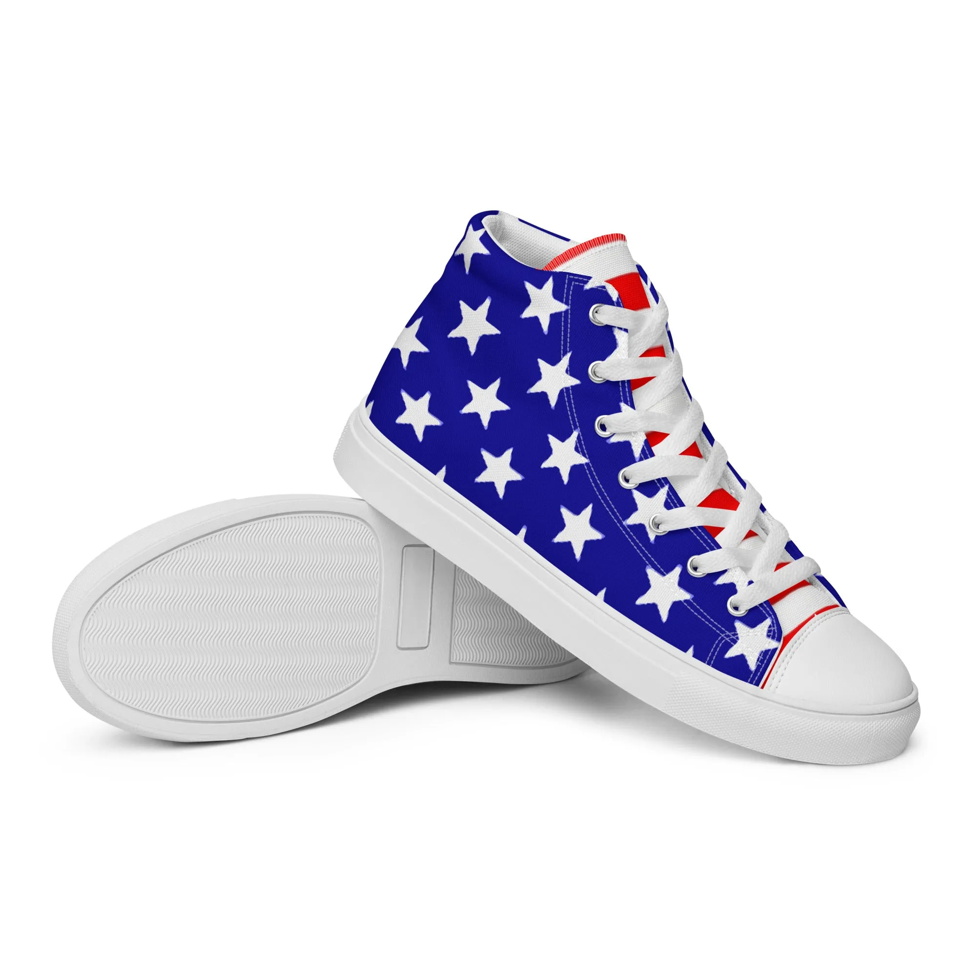 Stars and Stripes Women’s High Top Canvas Shoes