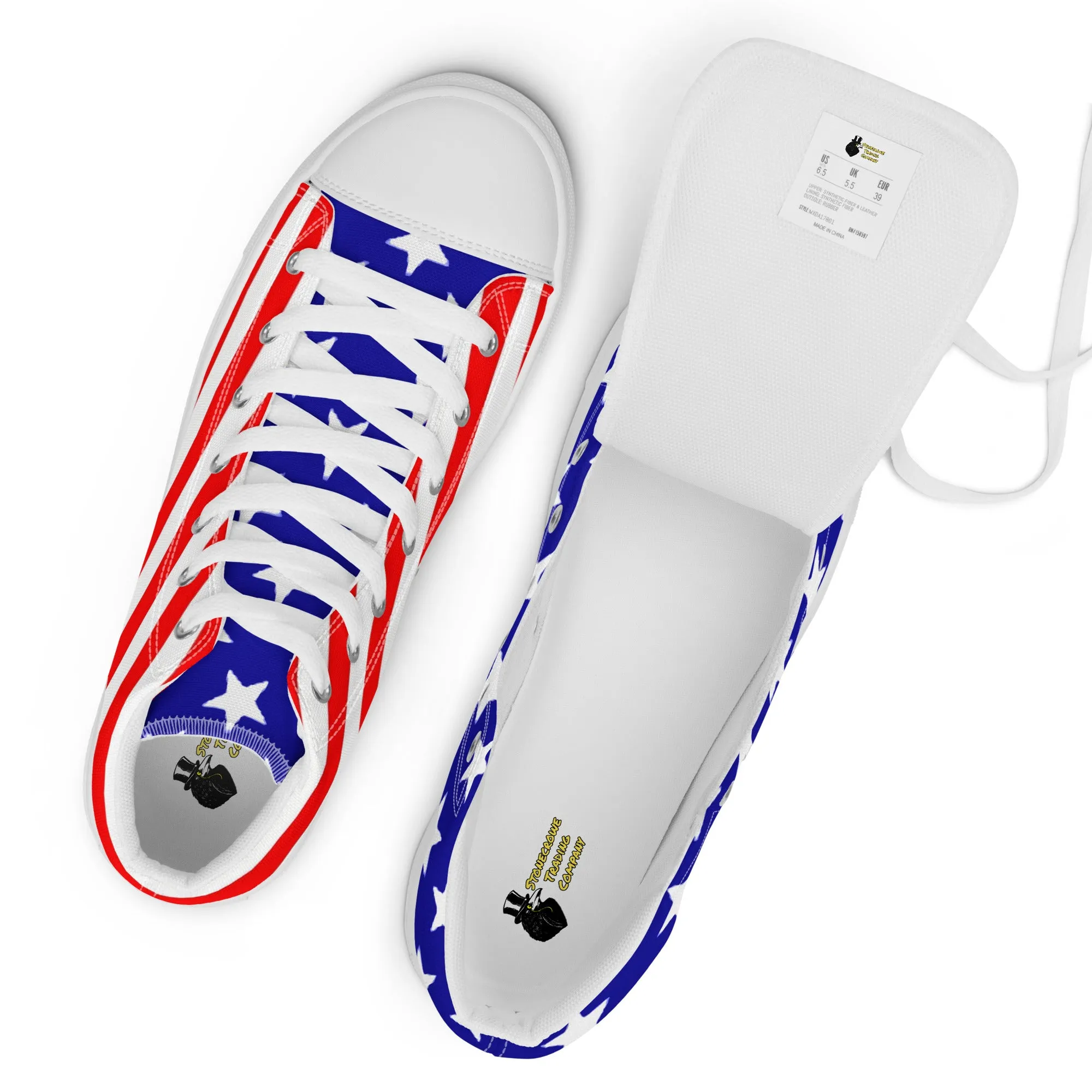 Stars and Stripes Women’s High Top Canvas Shoes