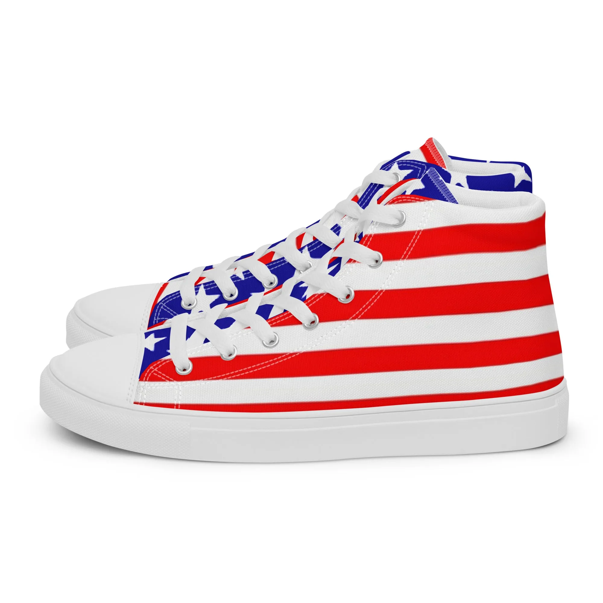 Stars and Stripes Women’s High Top Canvas Shoes