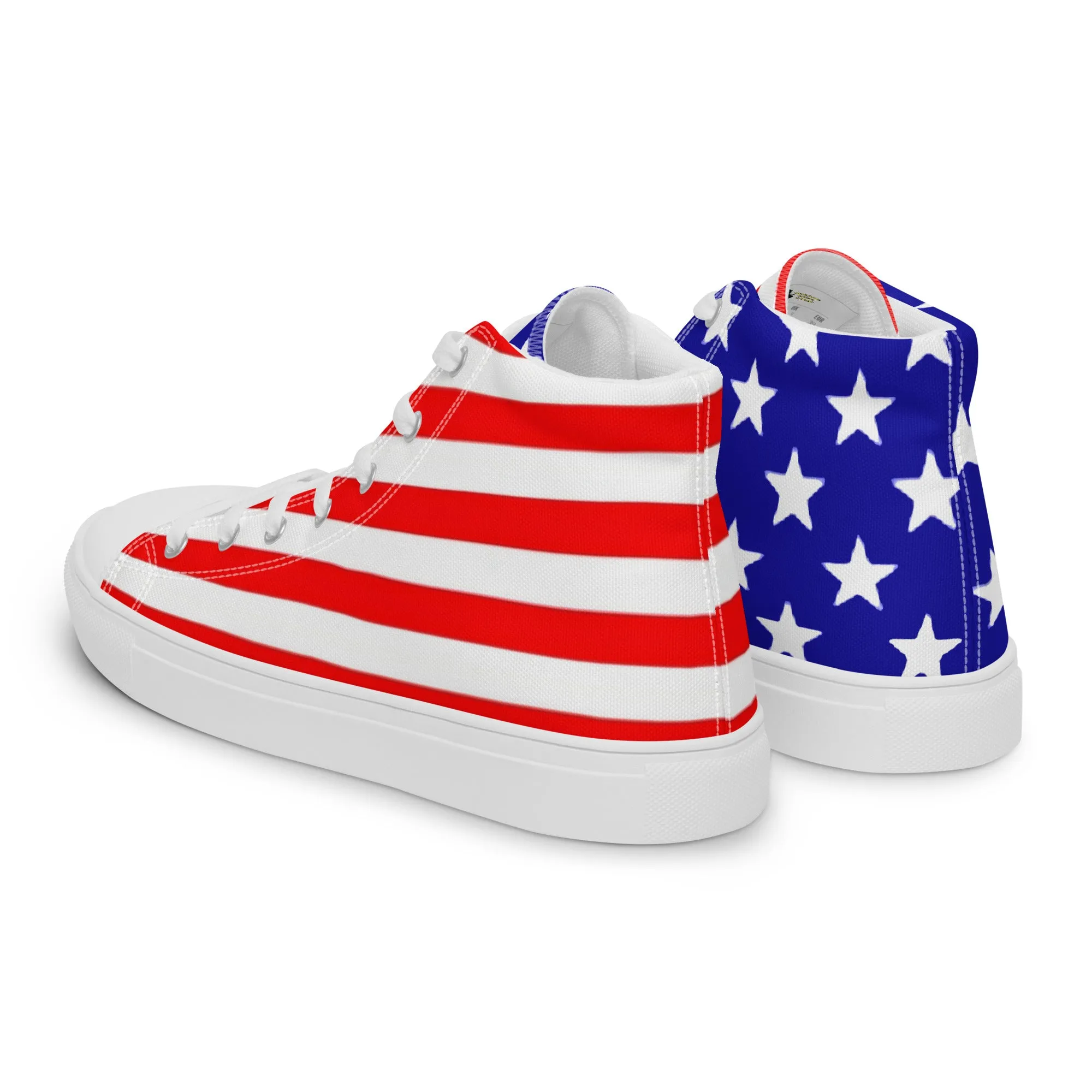 Stars and Stripes Women’s High Top Canvas Shoes