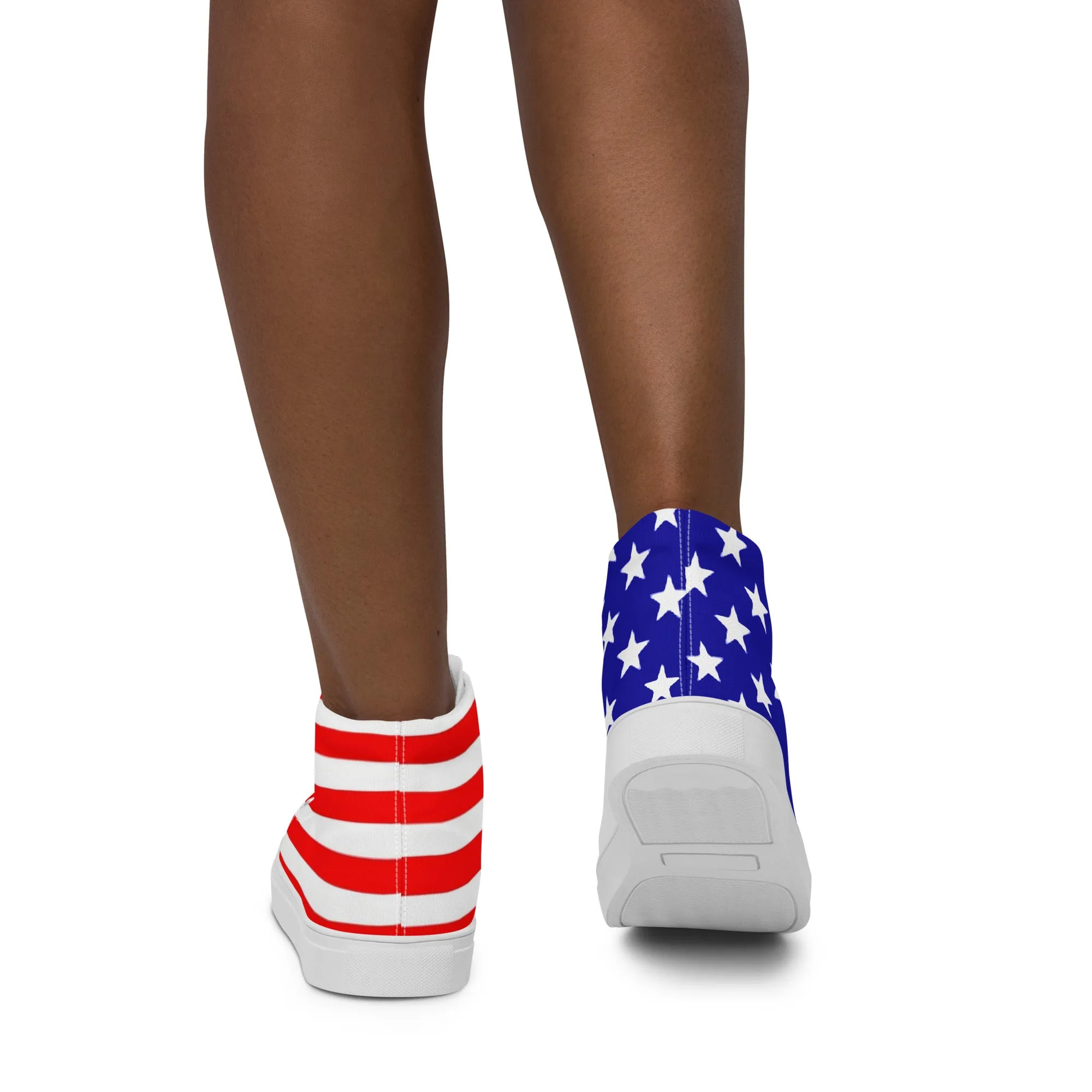 Stars and Stripes Women’s High Top Canvas Shoes