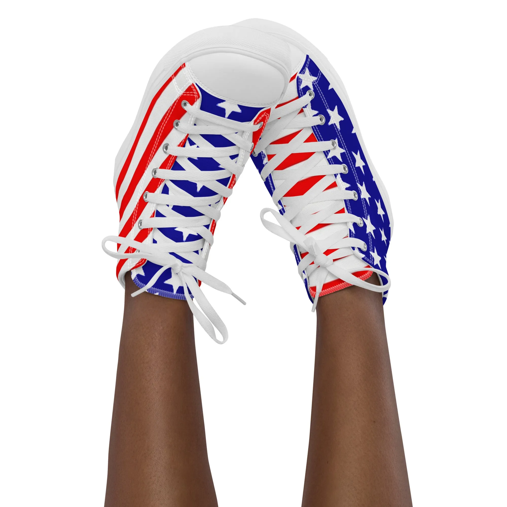 Stars and Stripes Women’s High Top Canvas Shoes