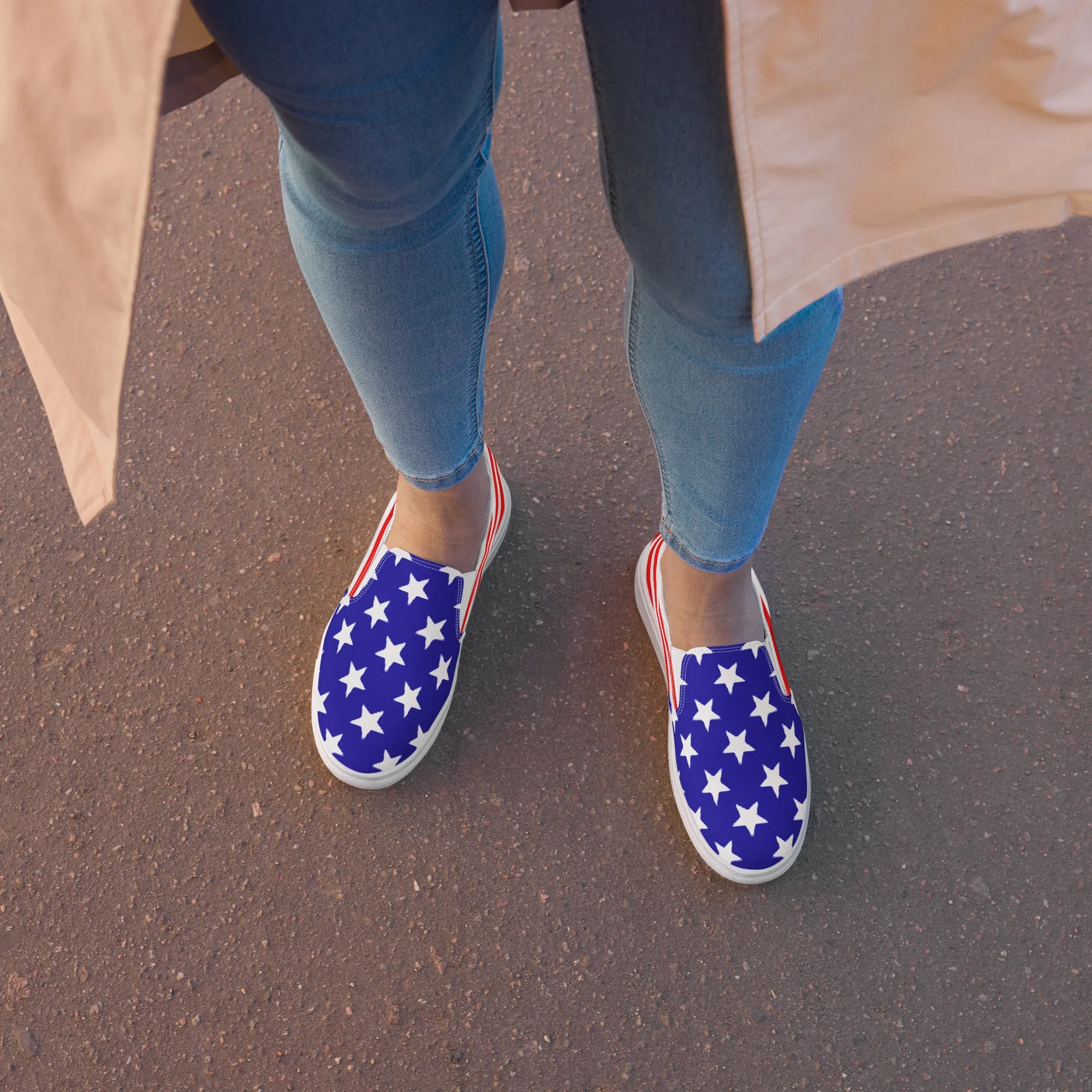 Stars and Stripes Women’s Slip-on Canvas Shoes