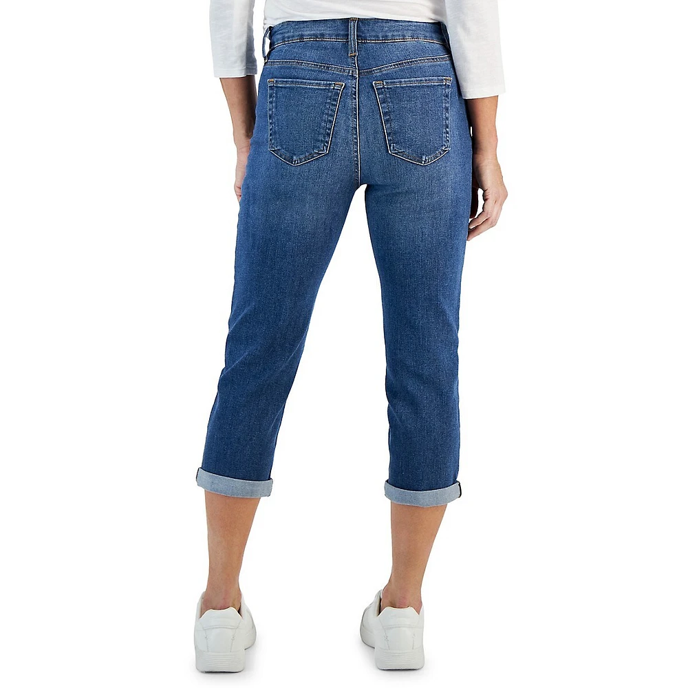 Style & Co. Petite Mid-Rise Curvy Capri Jeans