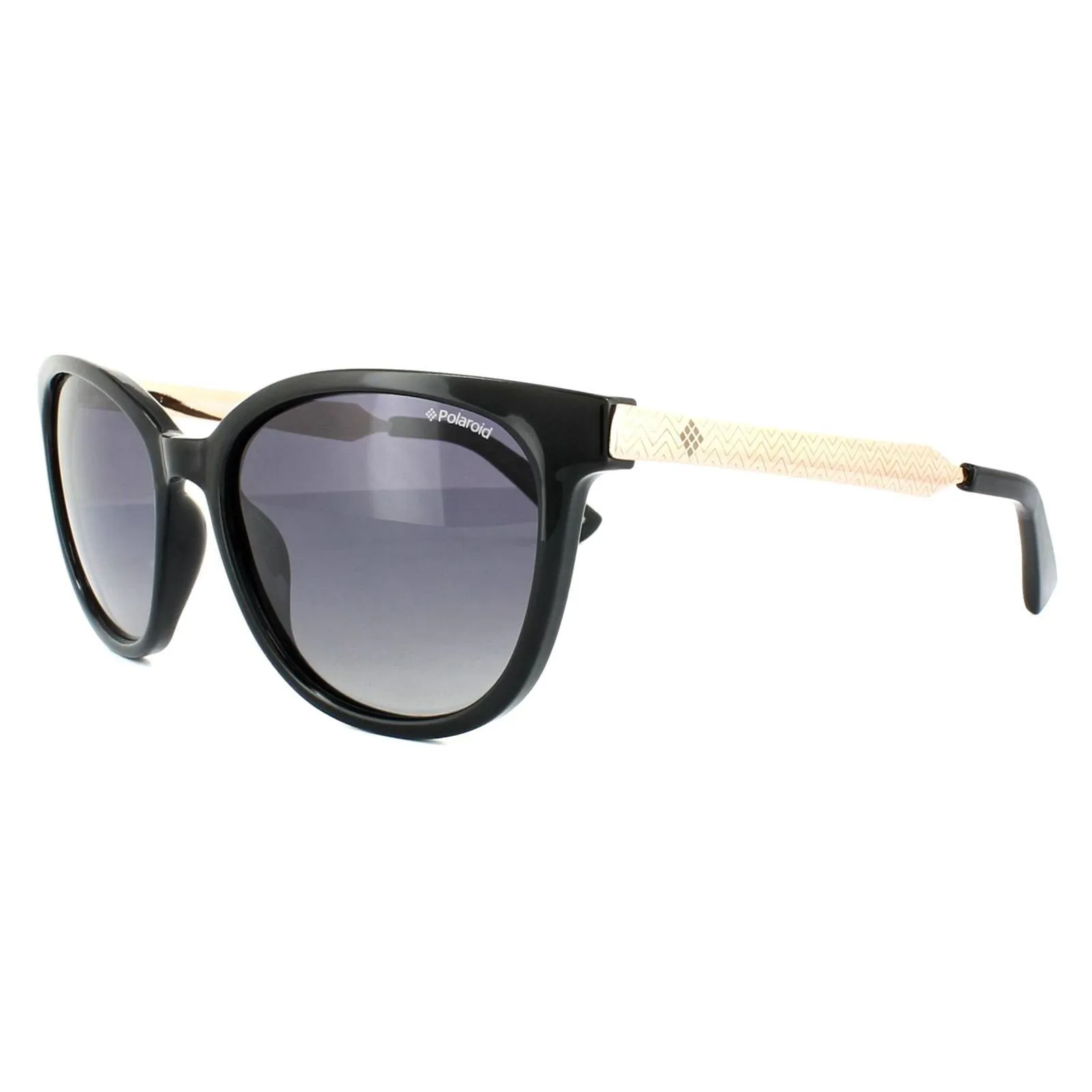 Sunglasses | Cat Eye Black Rose Gold Grey Gradient Polarized Sunglasses | Polaroid