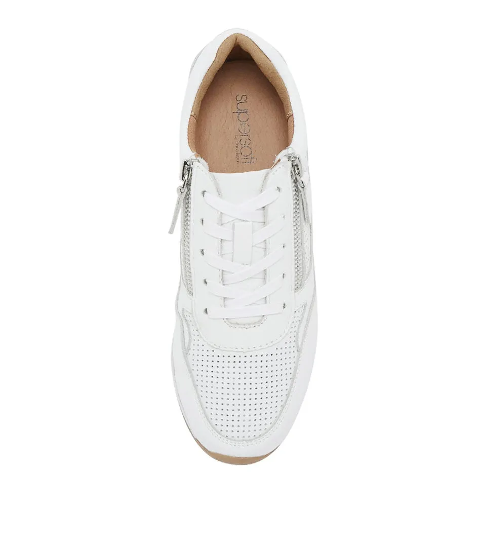 SUPERSOFT Kents White Leather Sneakers Gs