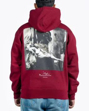 SUPREME  SUPREME JOEL PETER MOTHER AND CHILD BURGUNDY HOODIE