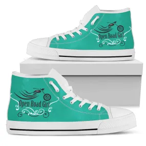 Teal Open Road Girl Women's High Top Sneakers