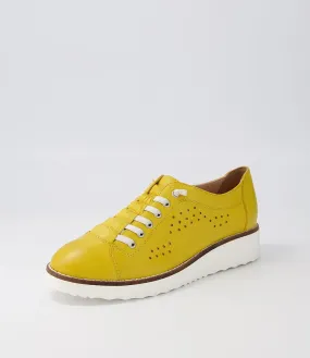 TOP END Odra Yellow White Leather Sneakers