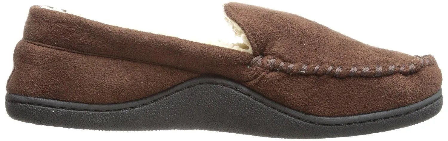 Totes Men's Microsuede Slipper with Sherpa Lining  