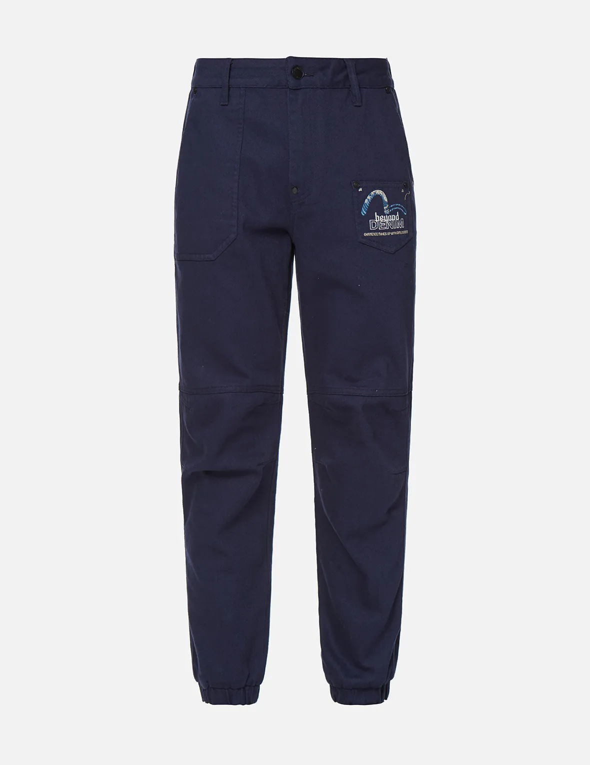 Ukiyo-E Infused Seagull Embroidered Joggers